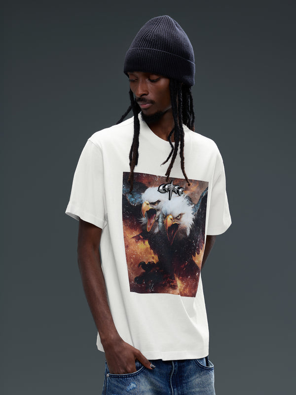LUMINOUS DAWN DOUBLE-HEADED EAGLE PHOTO-PRINT S/S TEE