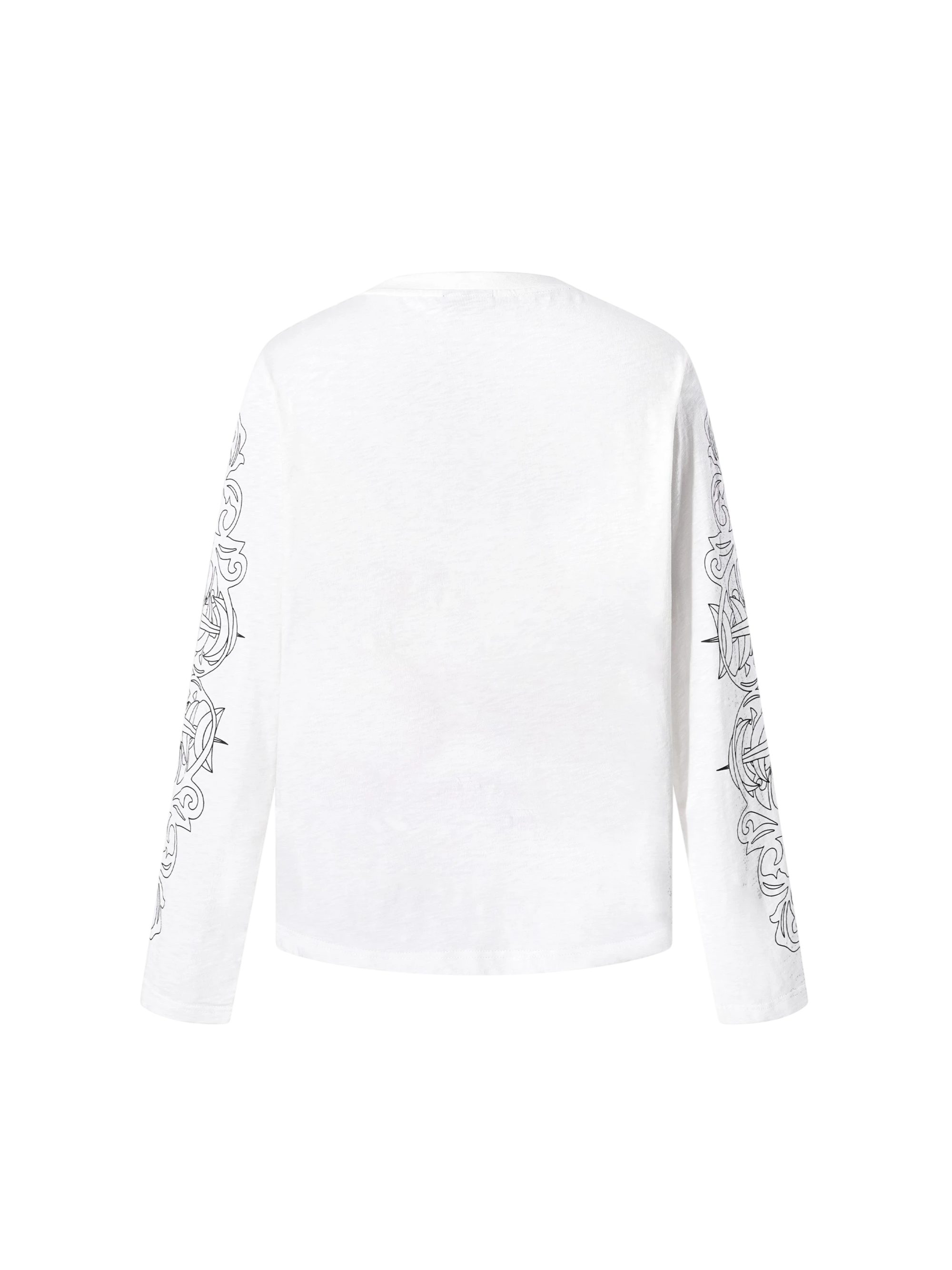 TBHNP Luminous Dawn baroque sleeve-print Henley long sleeve tee with metal buttons — gothic streetwear