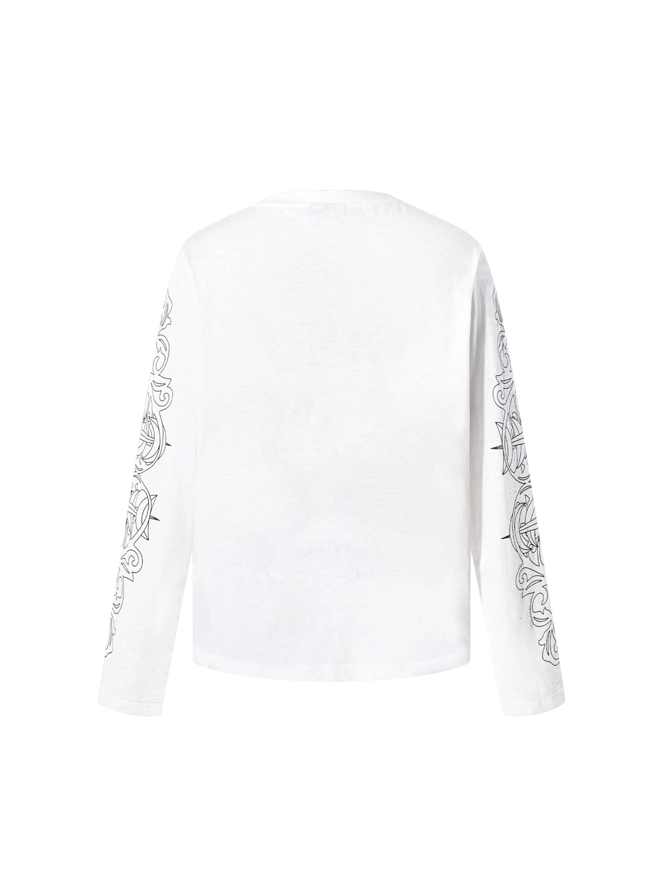 TBHNP Luminous Dawn baroque sleeve-print Henley long sleeve tee with metal buttons — gothic streetwear