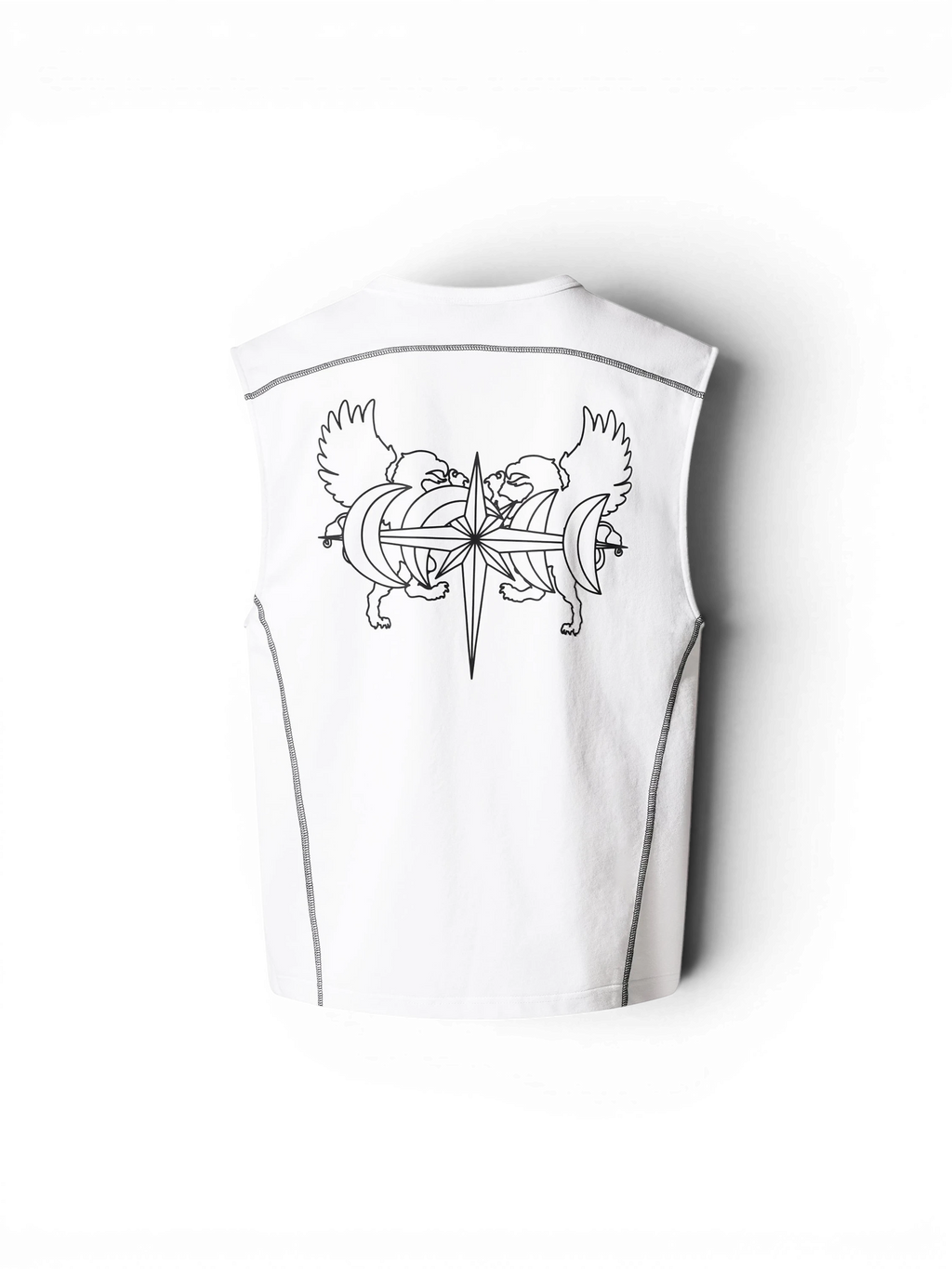 TBHNP Luminous Dawn double-headed eagle sleeveless cotton tee — men's streetwear tank top