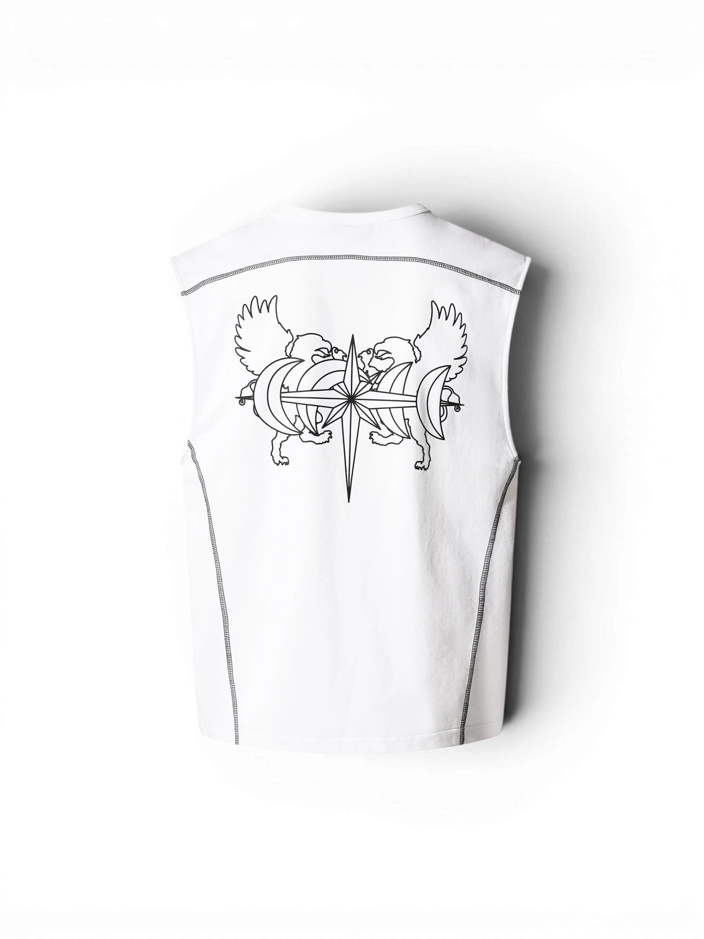 TBHNP Luminous Dawn double-headed eagle sleeveless cotton tee — men's streetwear tank top