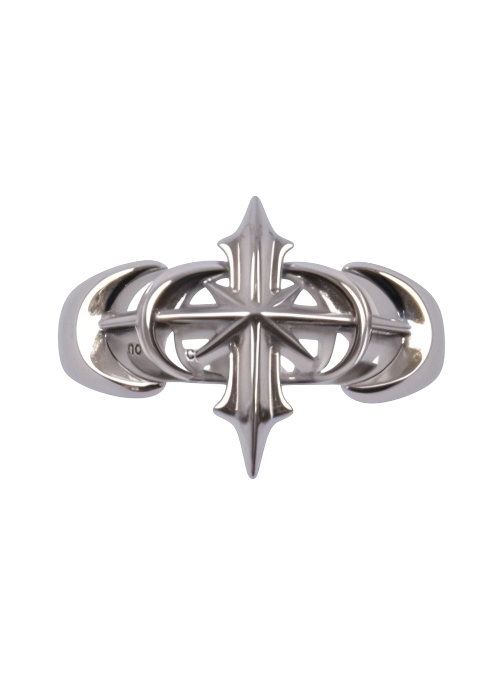 TBHNP logo white gold plated gothic ring, silver — streetwear jewelry accessory