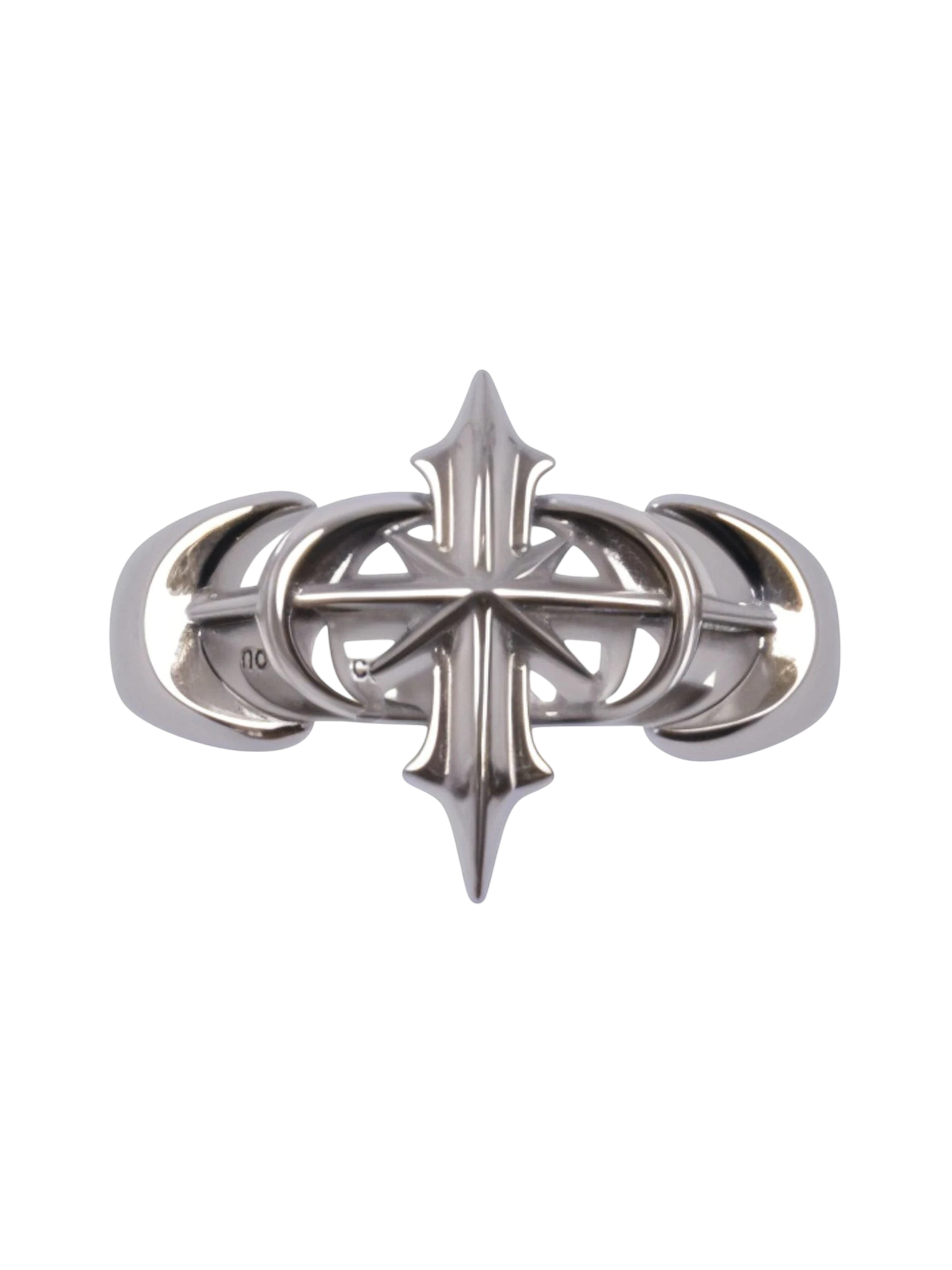 TBHNP logo white gold plated gothic ring, silver — streetwear jewelry accessory