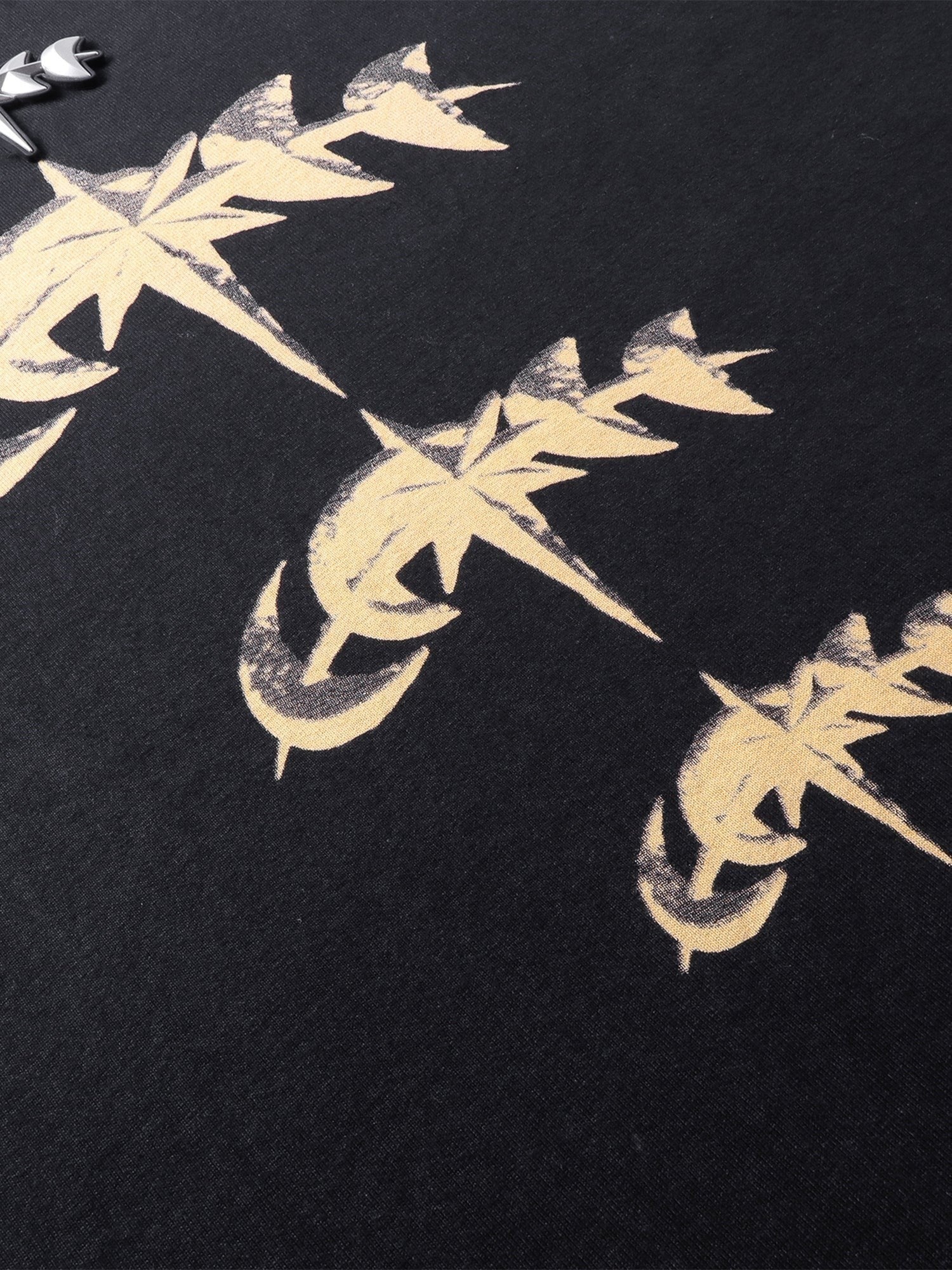TBHNP Luminous Dawn faded gold print cotton t-shirt, black — men's streetwear graphic tee