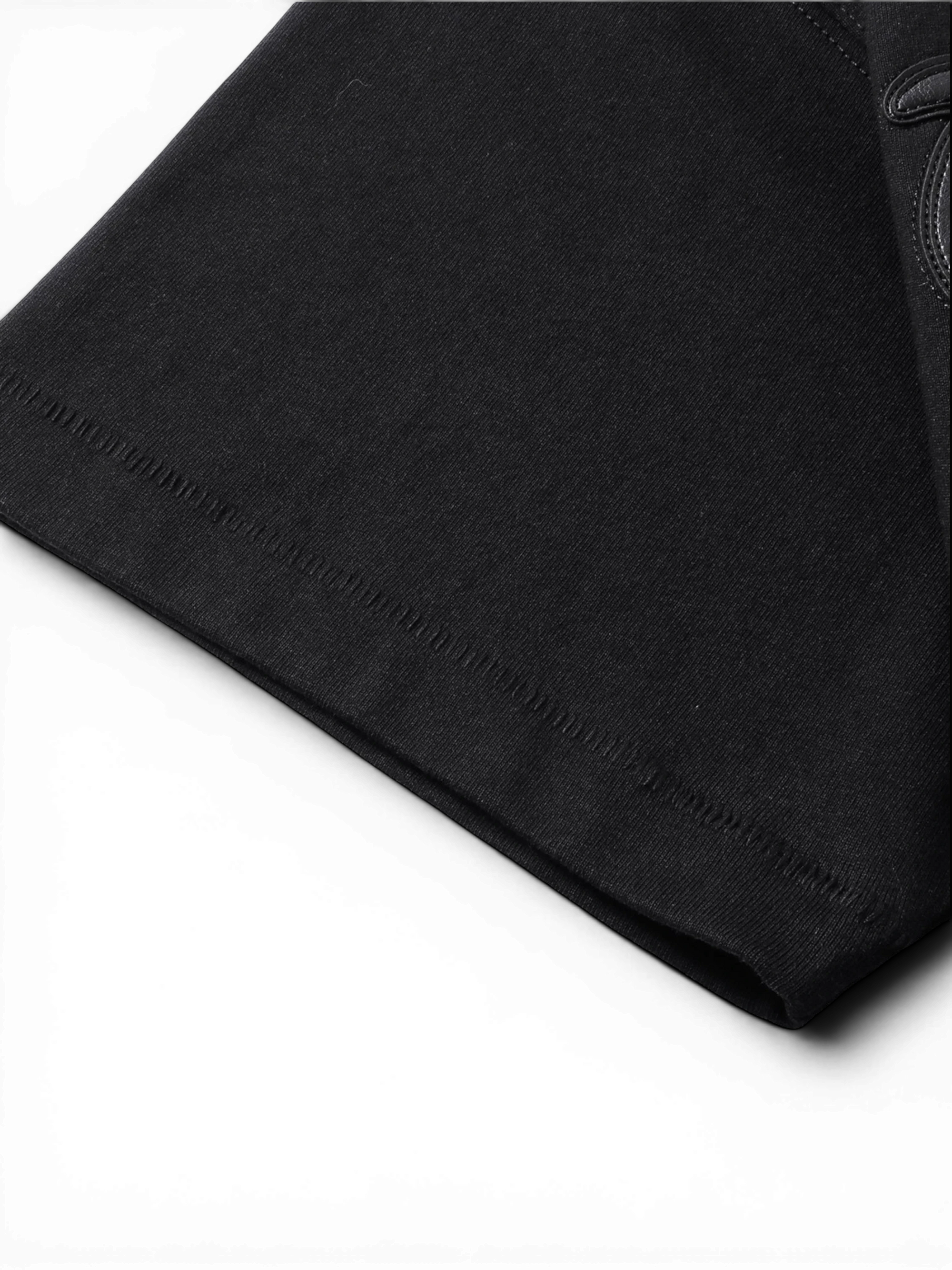 TBHNP Luminous Dawn leather patch logo cotton t-shirt, black — men's streetwear tee