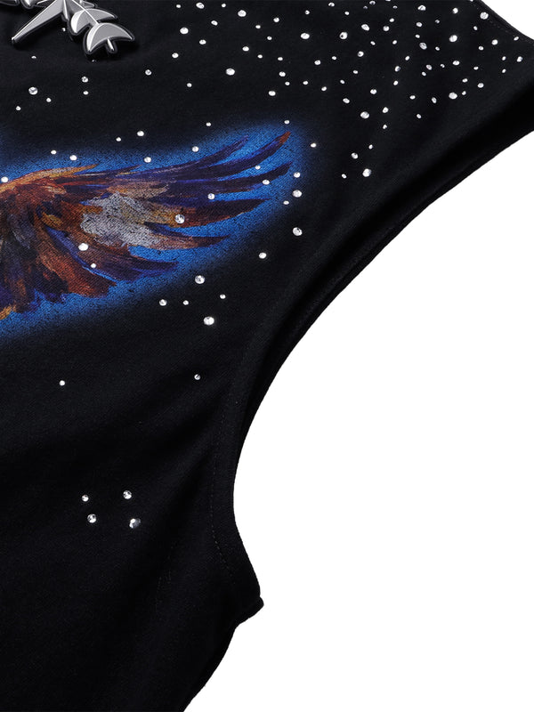 LUMINOUS DAWN DOUBLE-HEADED EAGLE RHINESTONE VEST