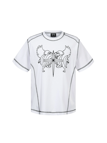 TBHNP Luminous Dawn double-headed eagle cotton t-shirt — men's streetwear graphic tee