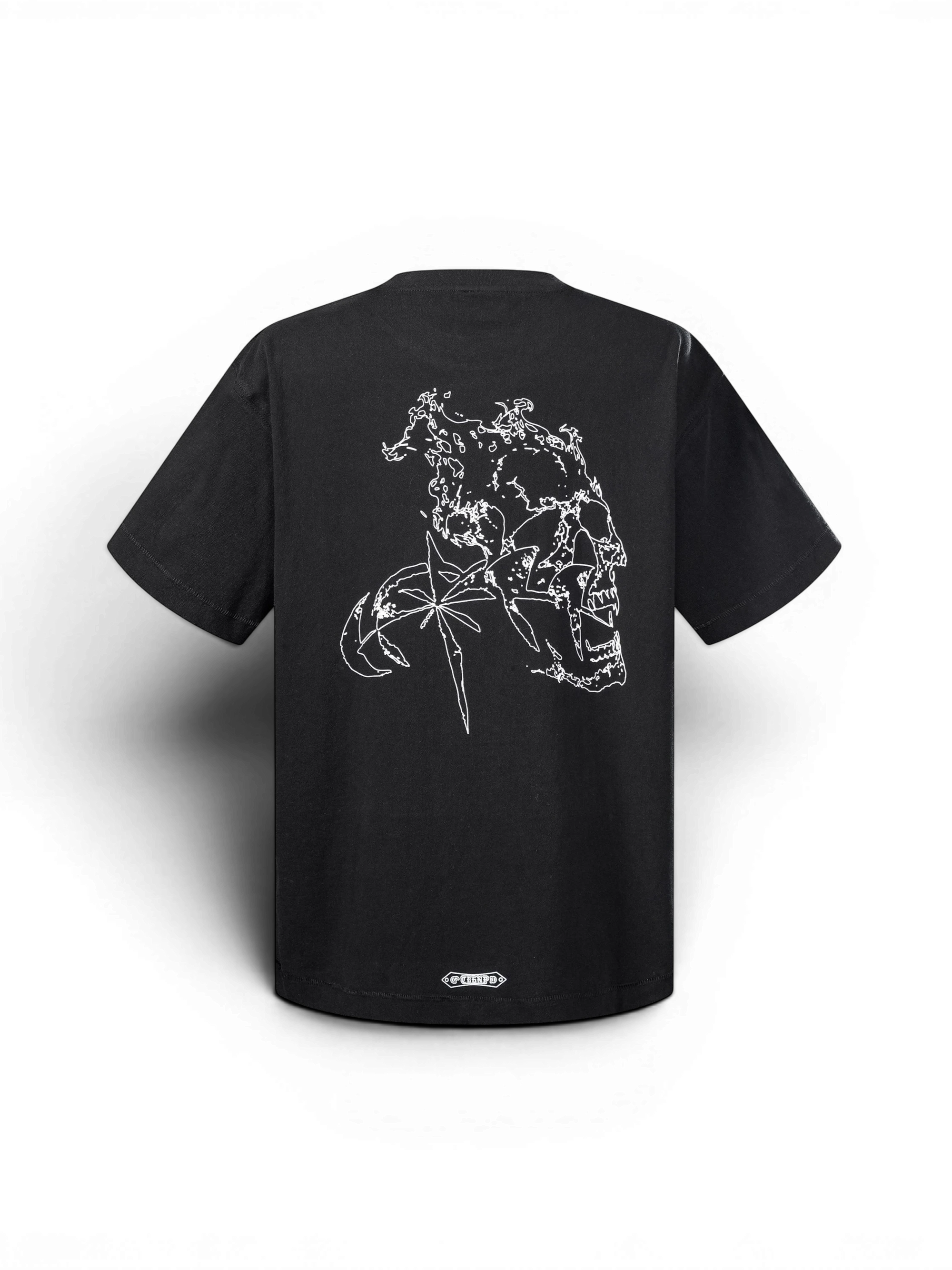 TBHNP Luminous Dawn specter flocked logo cotton t-shirt — men's streetwear graphic tee