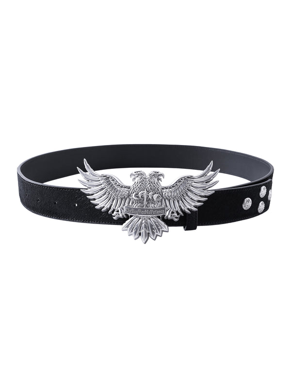 LUMINOUS DAWN DOUBLE-HEADED EAGLE HORSEHAIR LEATHER BELT