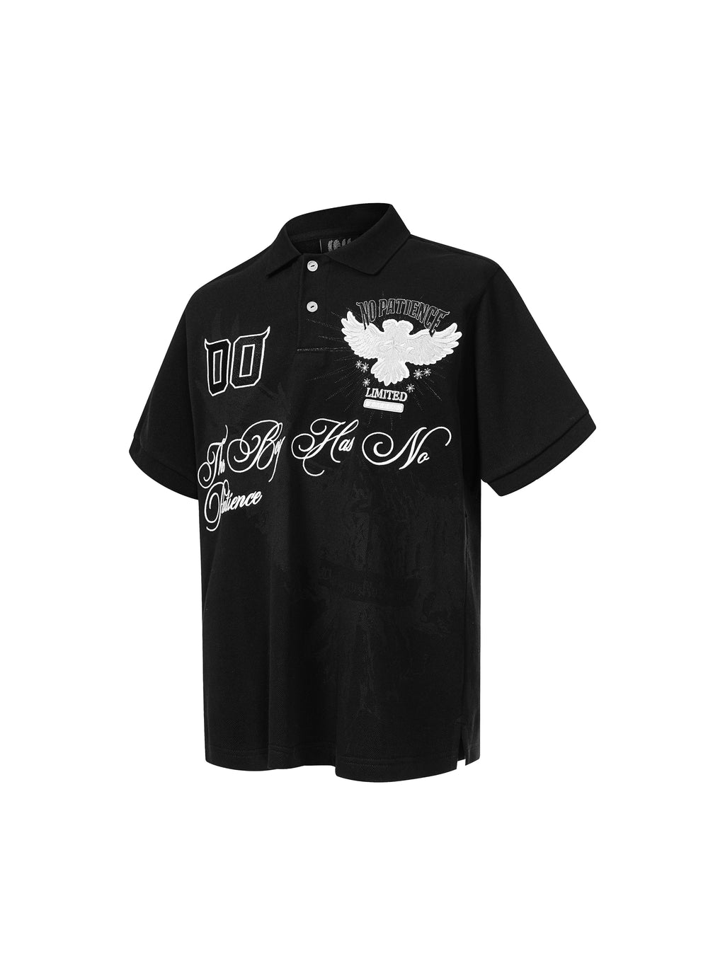 LUMINOUS DAWN DOUBLE-HEADED EAGLE EMBROIDERED POLO SHIRT
