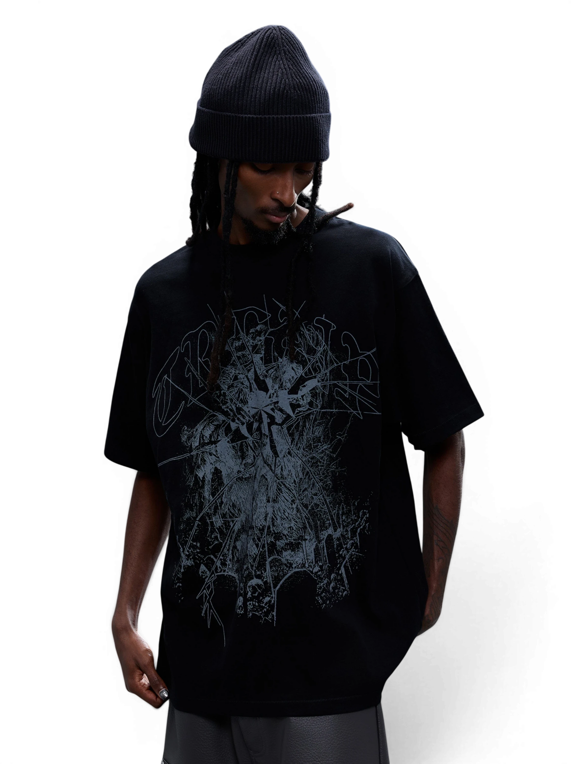 TBHNP Luminous Dawn broken ruins print cotton t-shirt — men's streetwear graphic tee