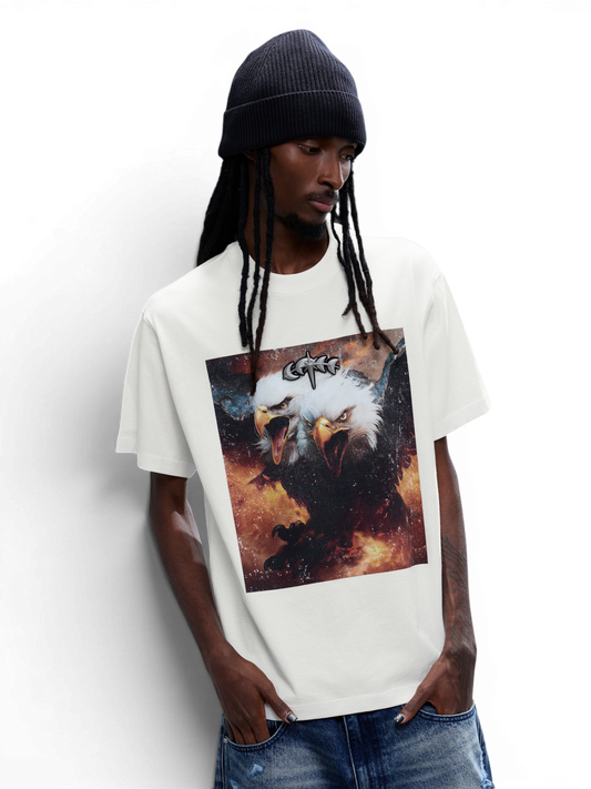LUMINOUS DAWN DOUBLE-HEADED EAGLE PHOTO-PRINT S/S TEE