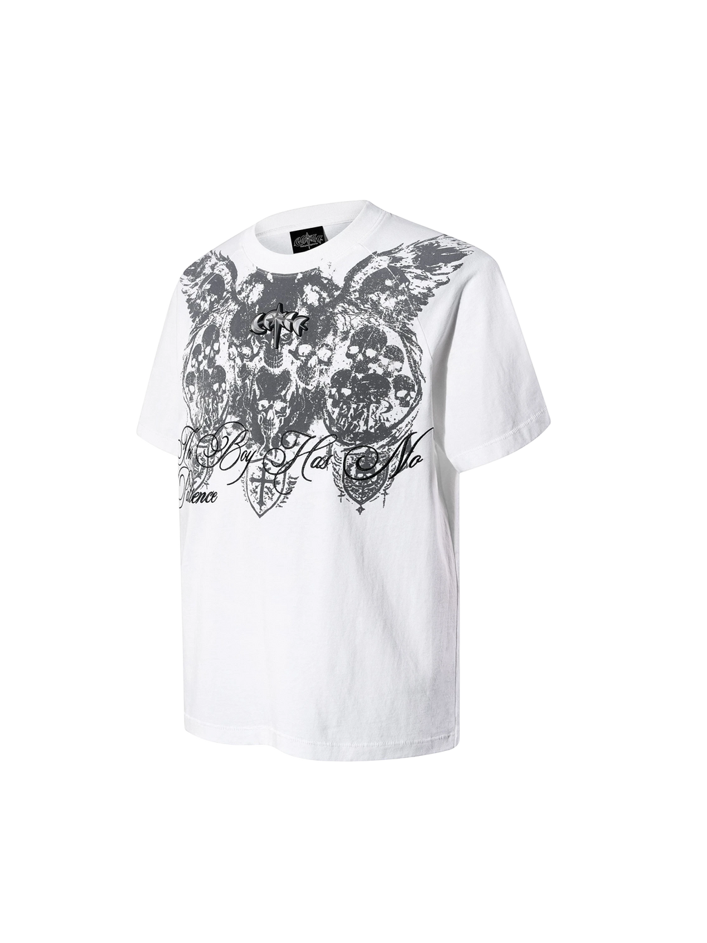 TBHNP Luminous Dawn baroque skull cotton raglan T-shirt — men's streetwear graphic tee