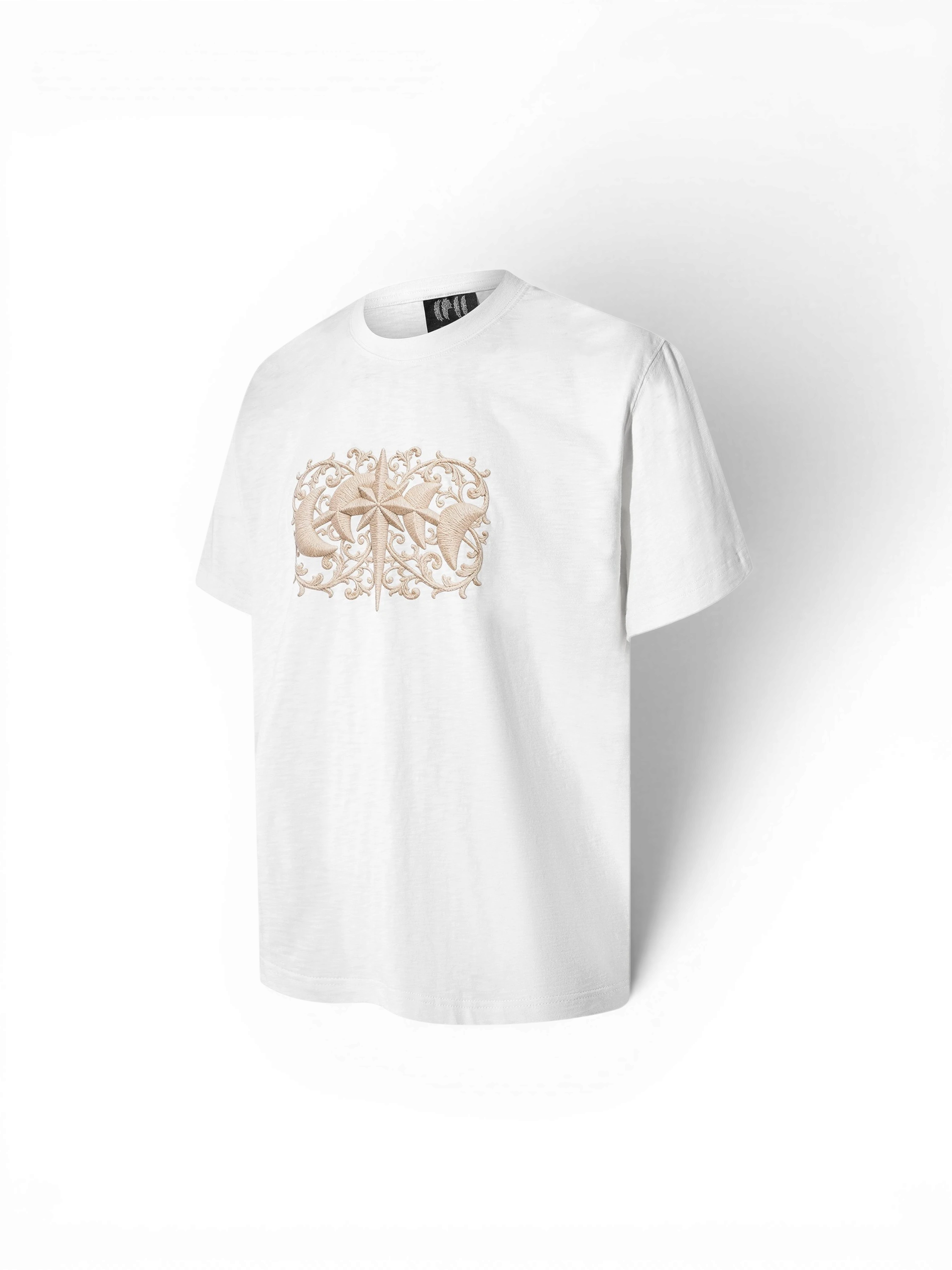 TBHNP Luminous Dawn baroque embroidered cotton t-shirt — men's streetwear graphic tee