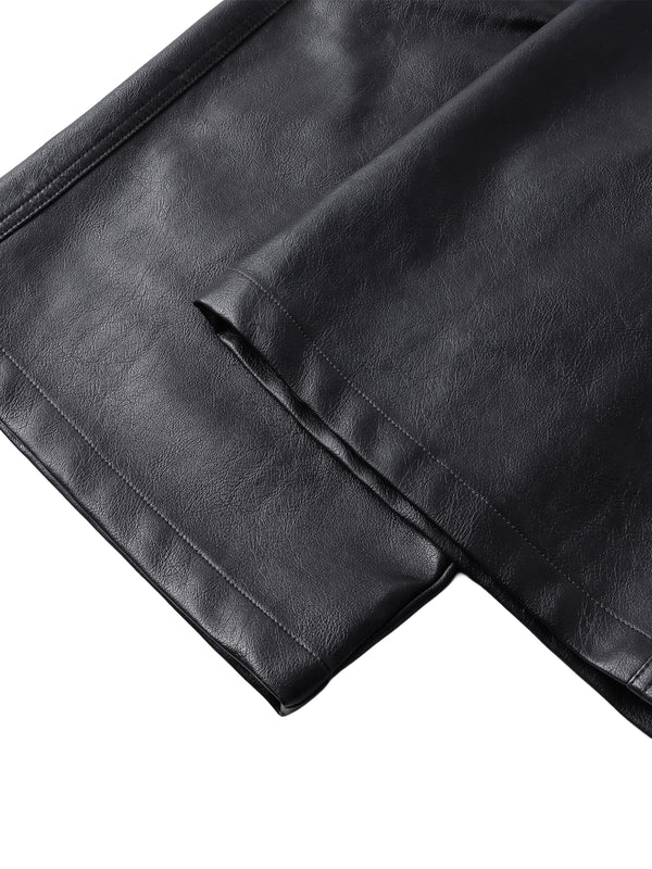 LUMINOUS DAWN KNIGHT&PEGASUS PRINTED LEATHER PANTS