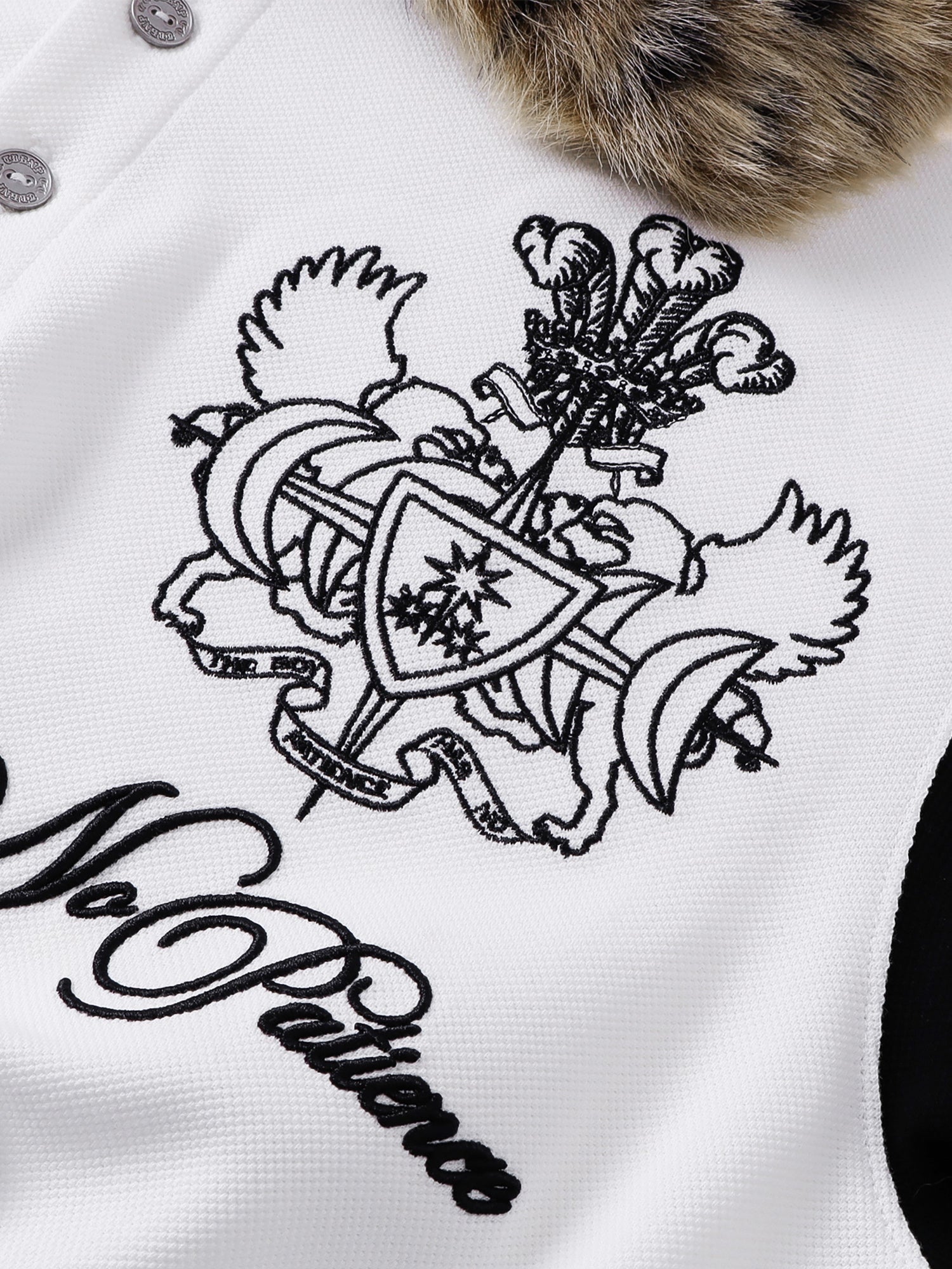TBHNP Luminous Dawn double-headed eagle embroidered polo shirt, white — men's streetwear polo