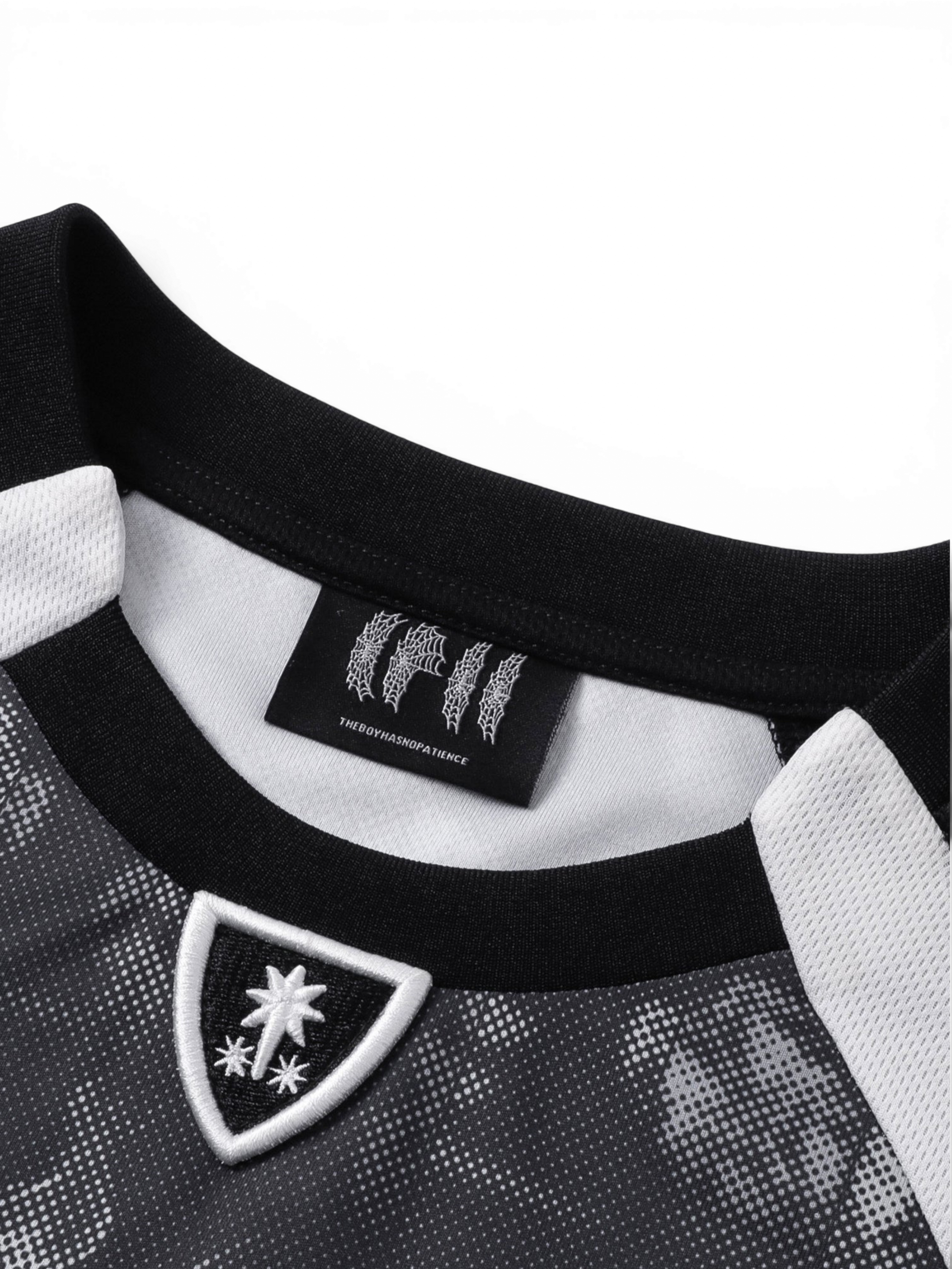 TBHNP Luminous Dawn evil bat skull-camo football jersey, dark grey — men's streetwear jersey