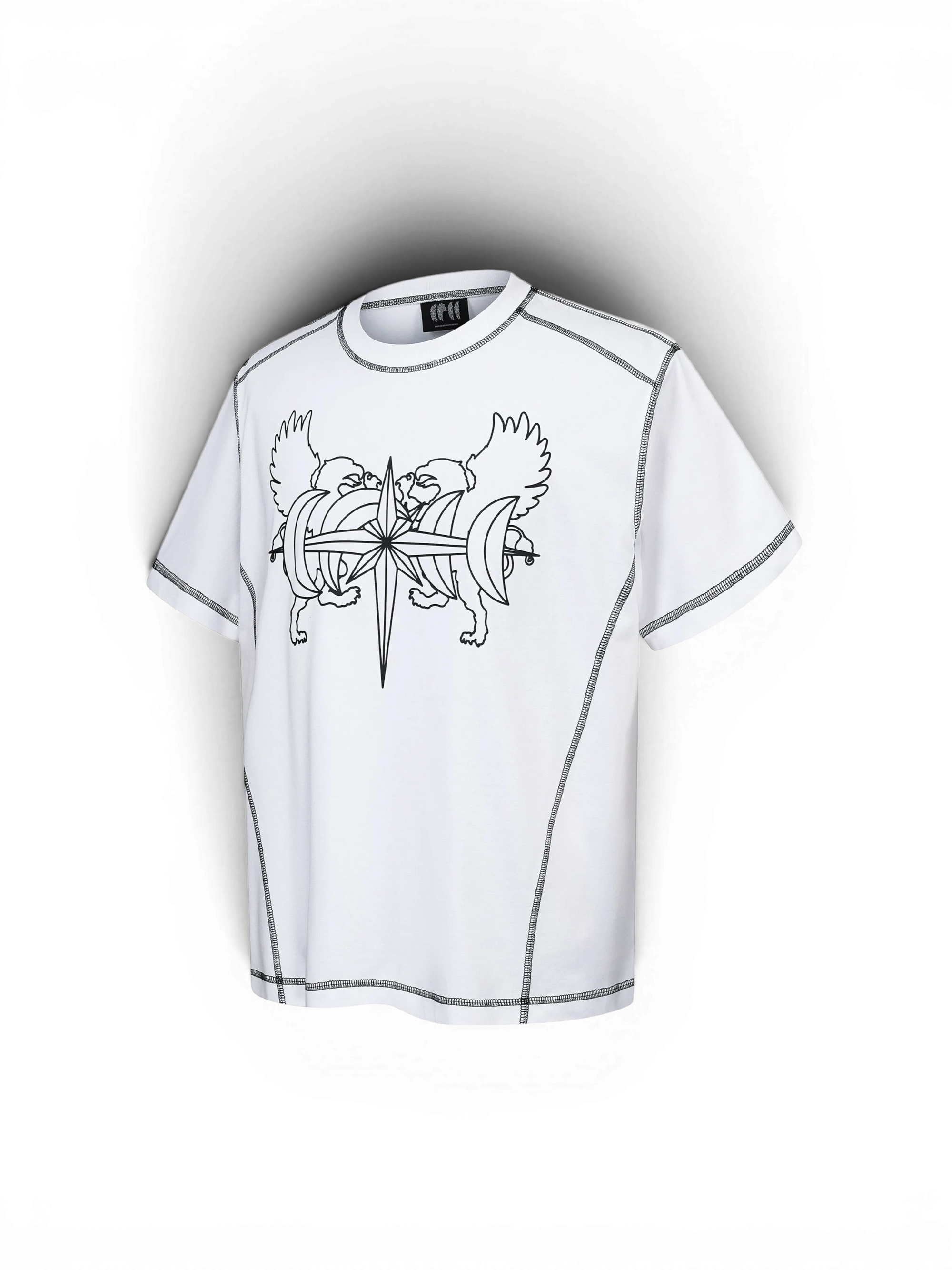 TBHNP Luminous Dawn double-headed eagle cotton t-shirt — men's streetwear graphic tee