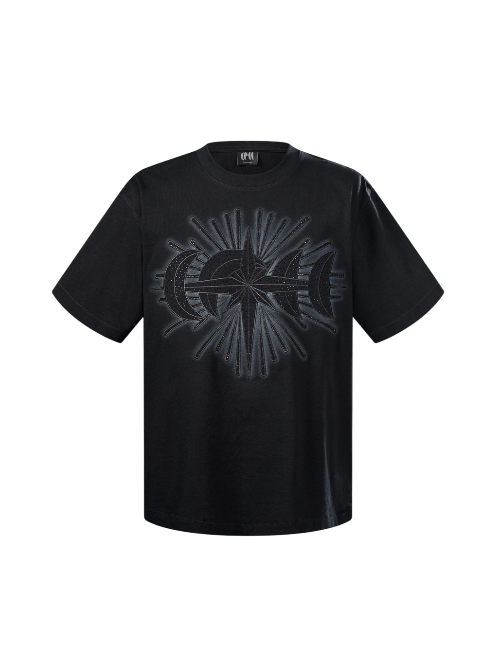 LUMINOUS DAWN STAR EMBROIDERY RHINESTONE T-SHIRT