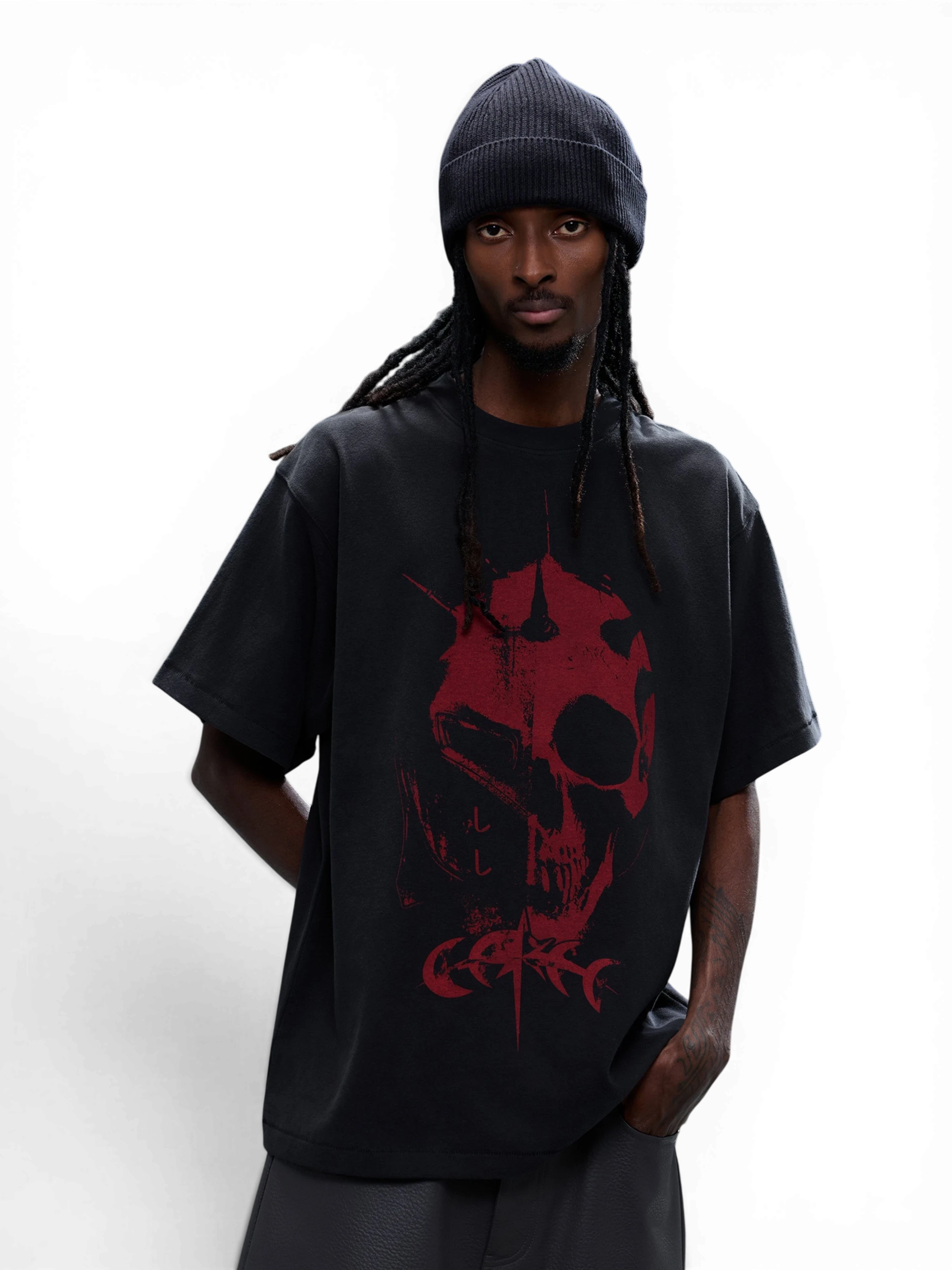 LUMINOUS DAWN GHOST & KNIGHT DISTRESSED T-SHIRT