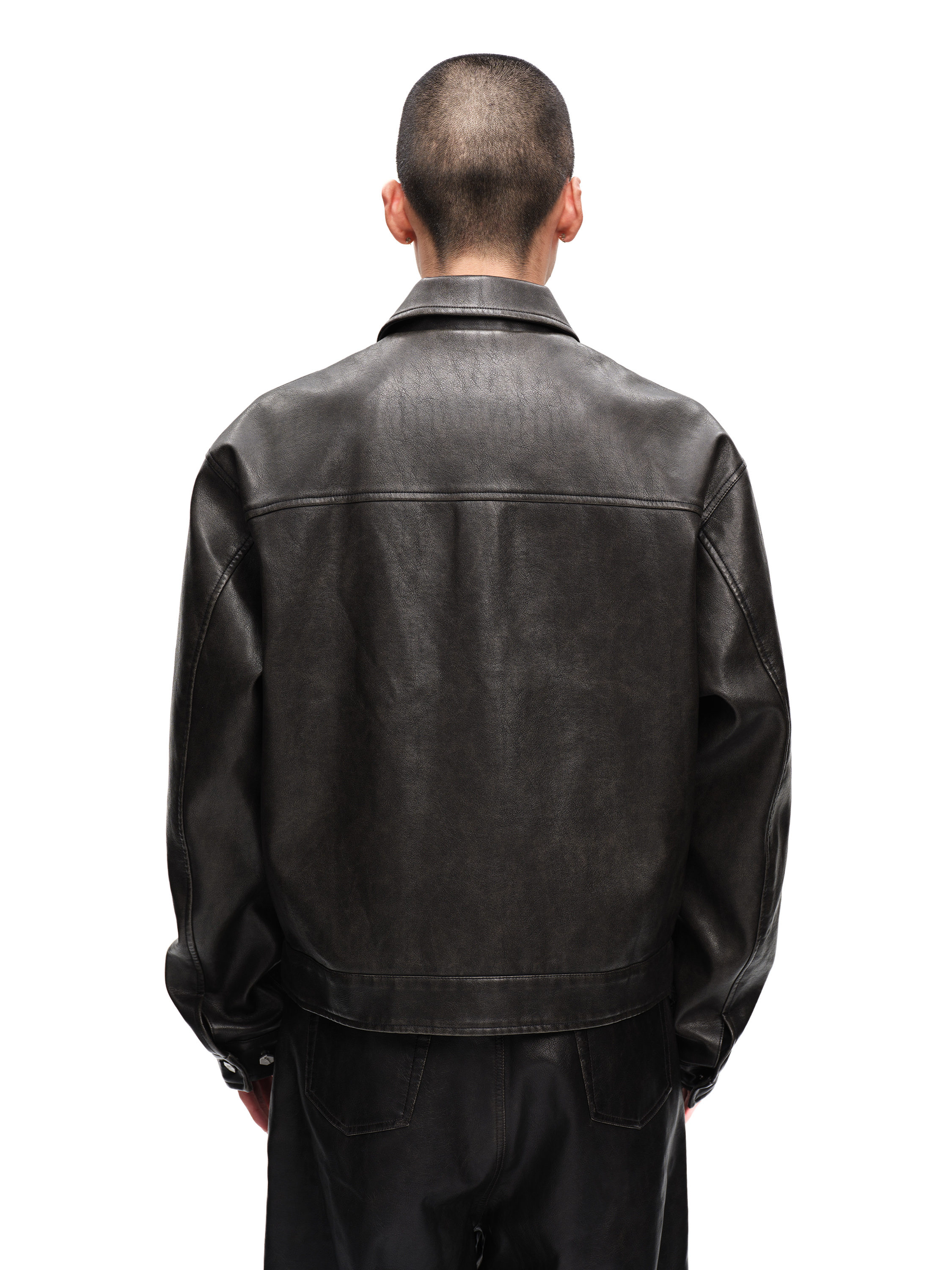 LUMINOUS DAWN KNIGHT&PEGASUS PRINTED LEATHER JACKET