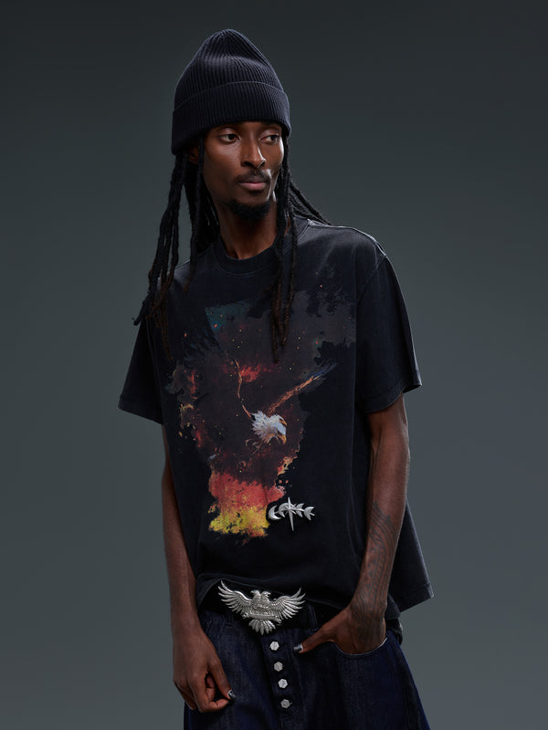 LUMINOUS DAWN DOUBLE-HEADED EAGLE WASHED S/S TEE