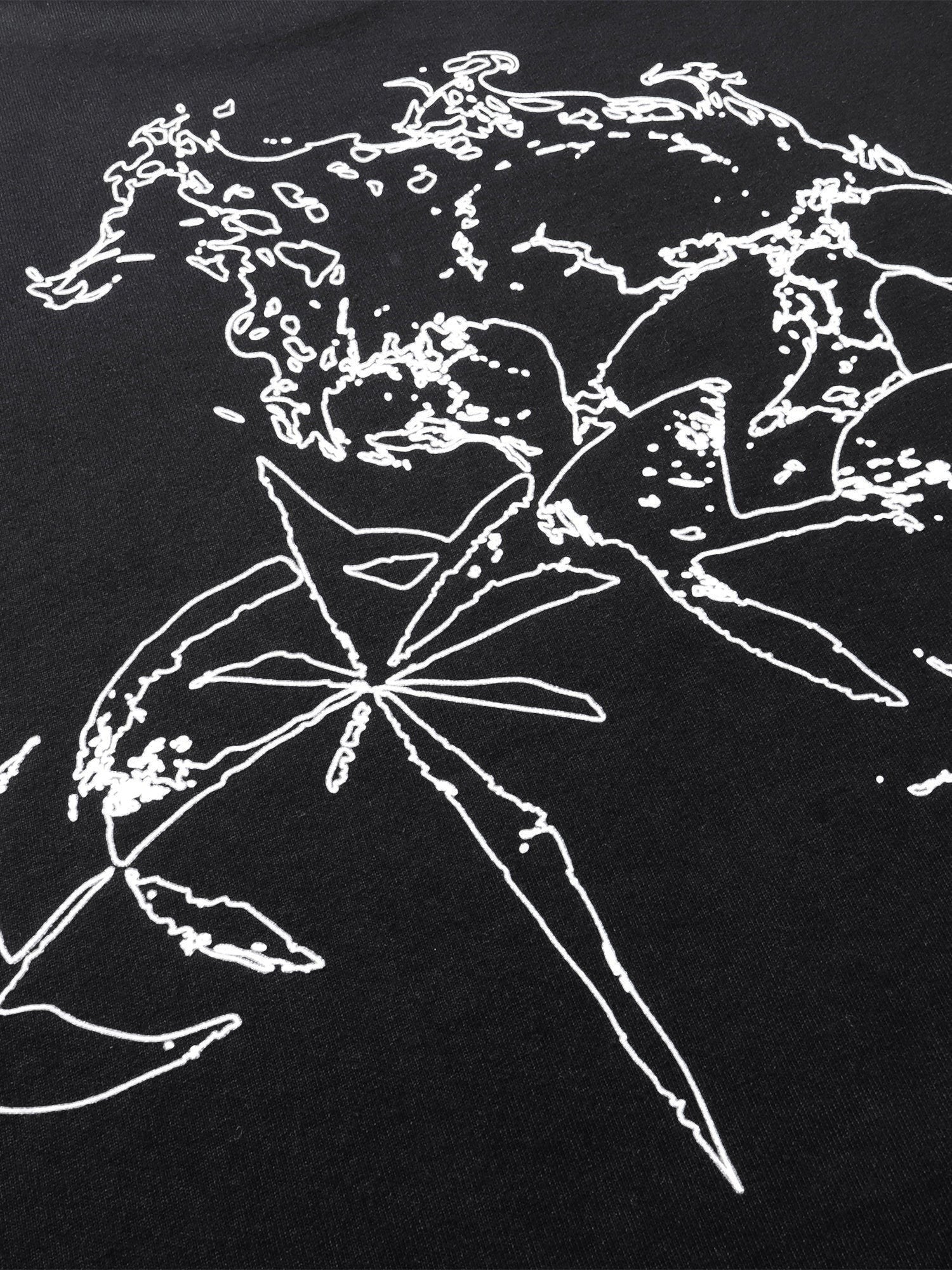 TBHNP Luminous Dawn specter flocked logo cotton t-shirt — men's streetwear graphic tee