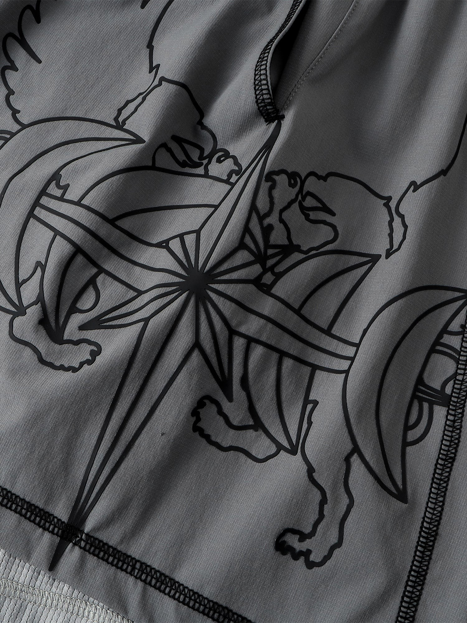 TBHNP Luminous Dawn double-headed eagle layered sports shorts — men's streetwear shorts