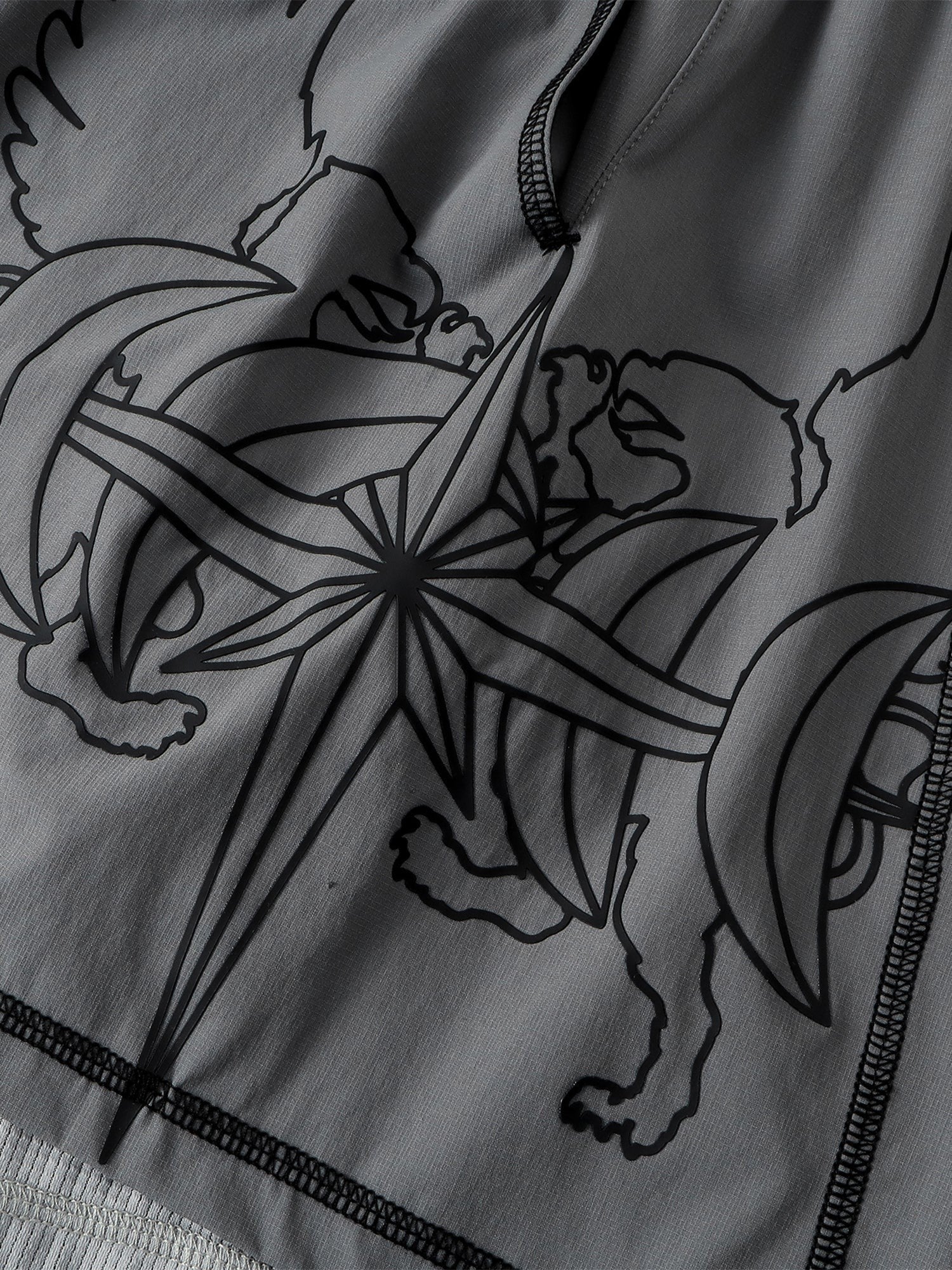 TBHNP Luminous Dawn double-headed eagle layered sports shorts — men's streetwear shorts