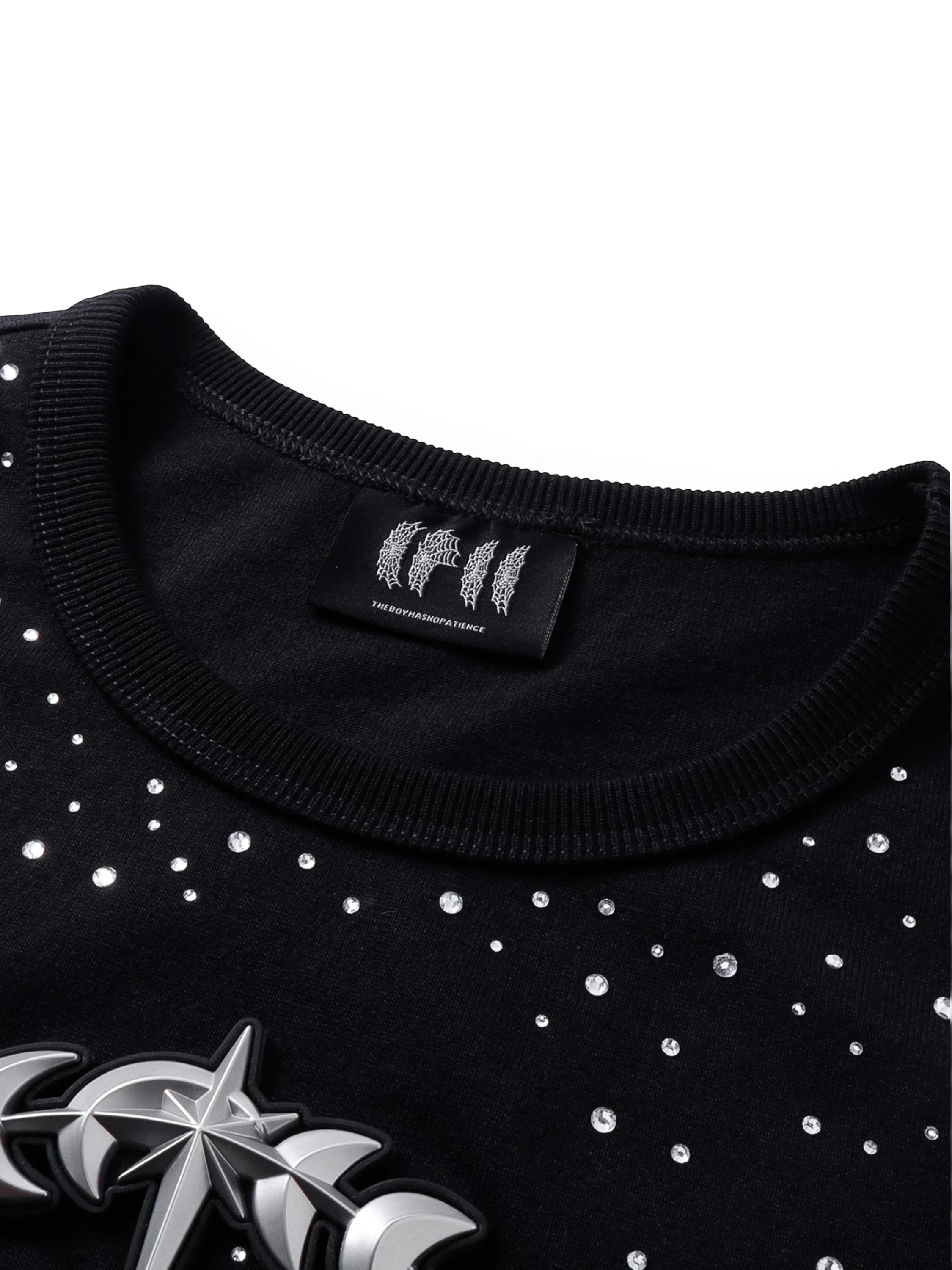 TBHNP Luminous Dawn double-headed eagle rhinestone cotton tank top, black — men's streetwear sleeveless tee