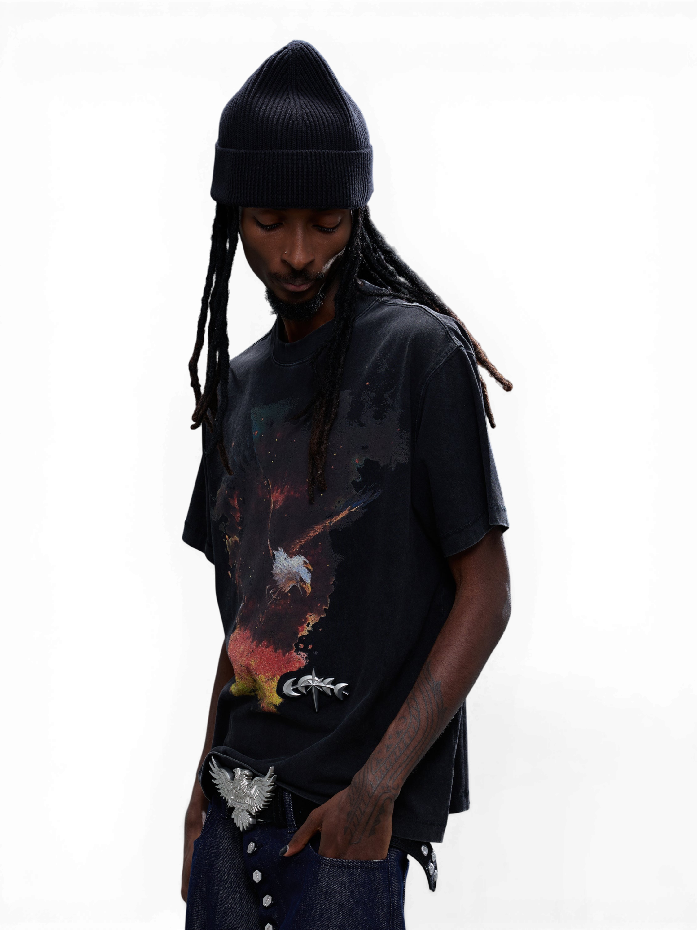 LUMINOUS DAWN DOUBLE-HEADED EAGLE WASHED S/S TEE