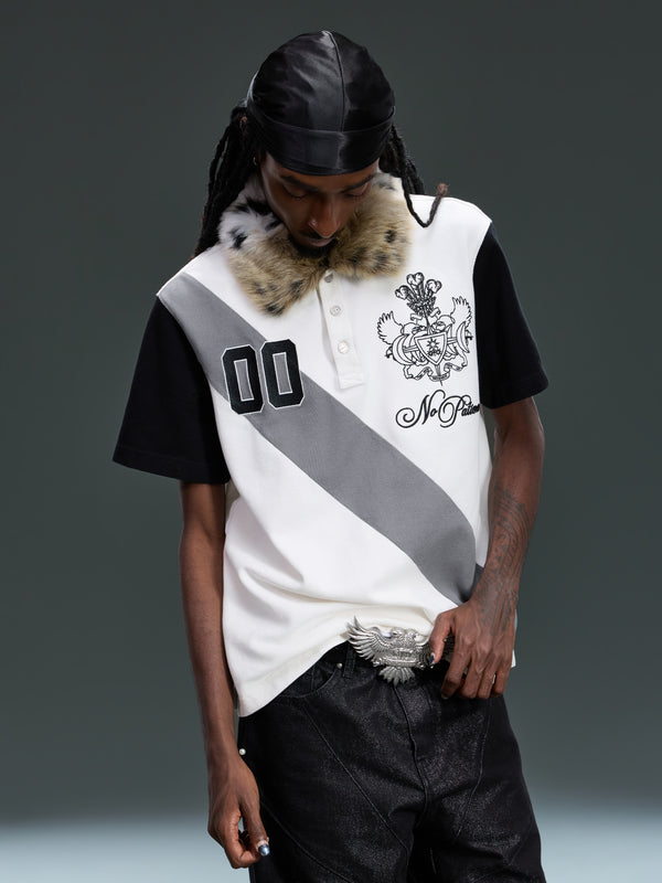 LUMINOUS DAWN DOUBLE-HEADED EAGLE EMBROIDERED POLO SHIRT