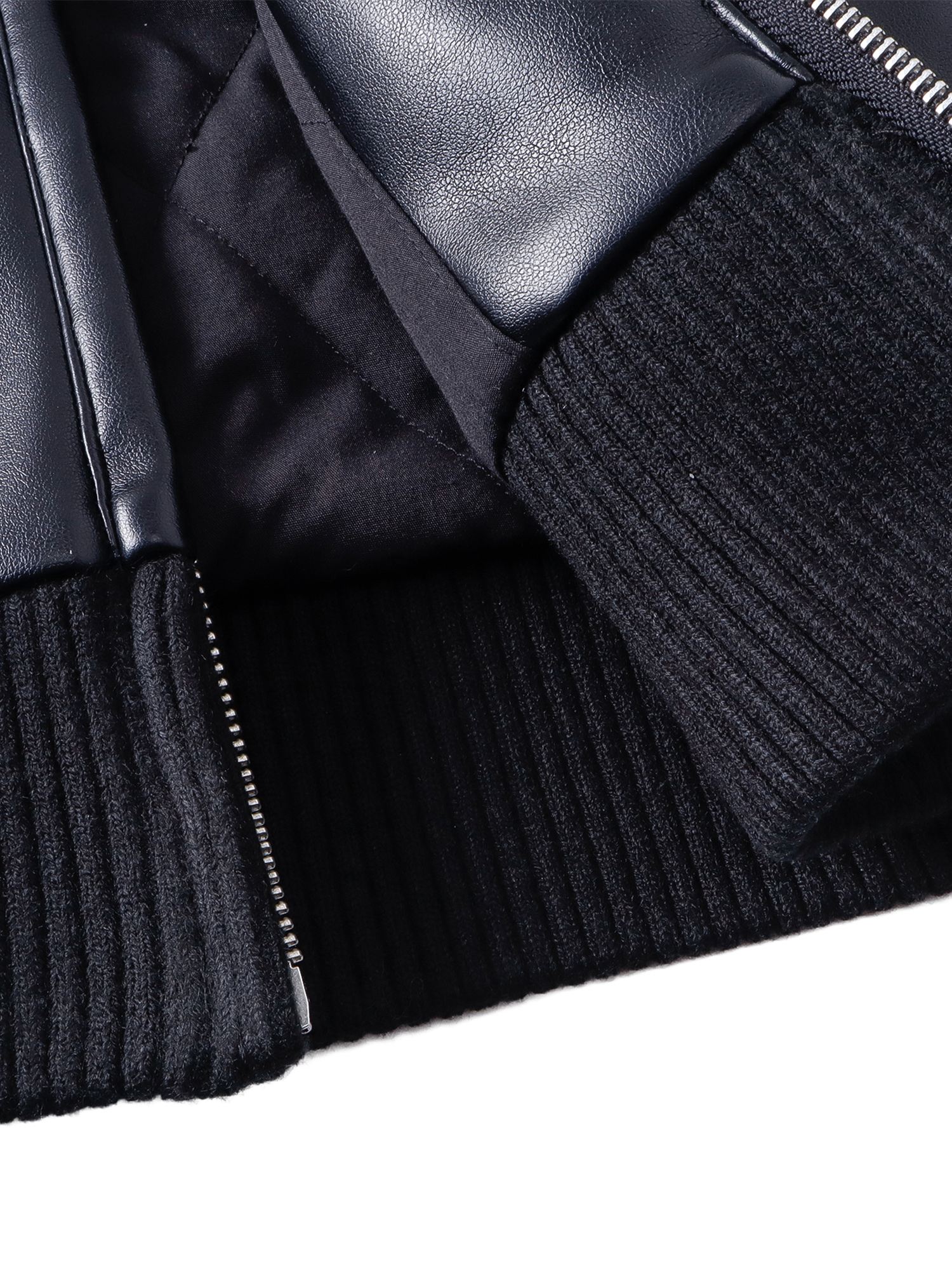 LUMINOUS DAWN RHINESTONE LEATHER PATCH HOODED ZIP JACKET