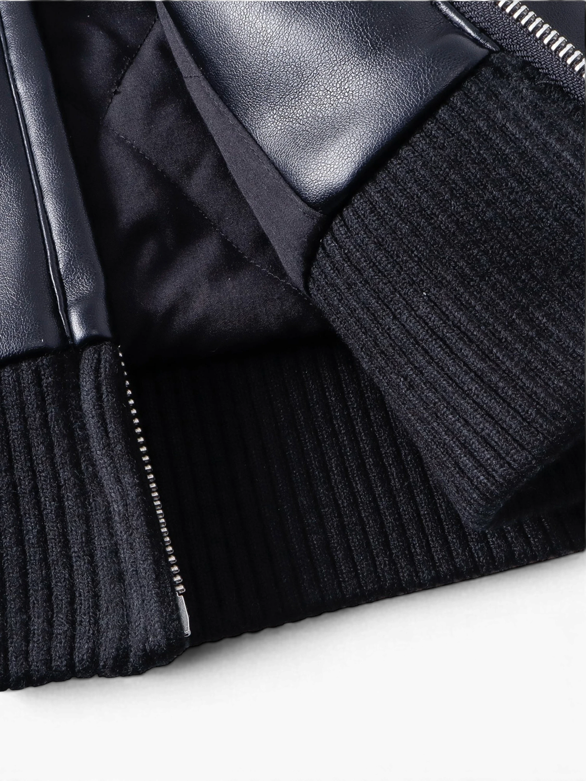 TBHNP Luminous Dawn rhinestone winged fur-hood leather jacket, black — men's gothic streetwear jacket