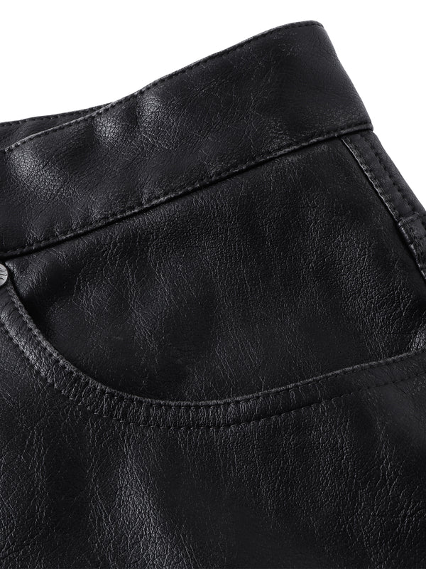 LUMINOUS DAWN KNIGHT&PEGASUS PRINTED LEATHER PANTS