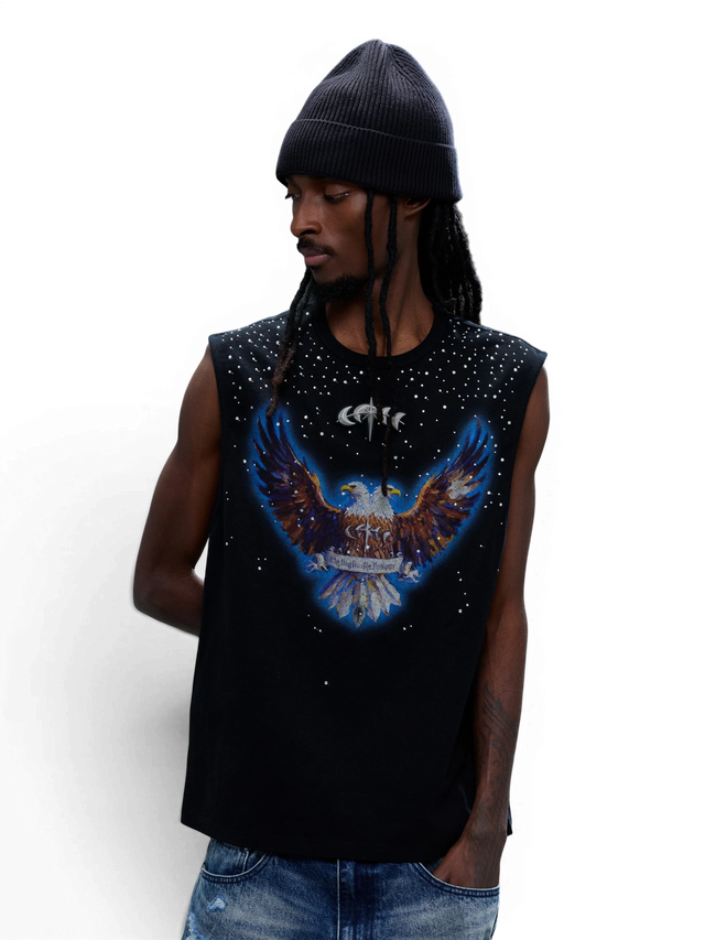 DOUBLE-HEADED EAGLE RHINESTONE TANK