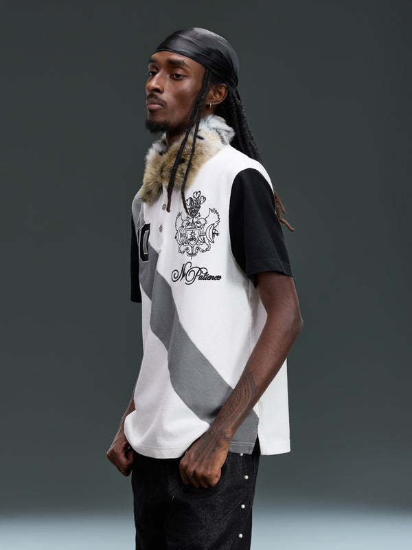 LUMINOUS DAWN DOUBLE-HEADED EAGLE EMBROIDERED POLO SHIRT