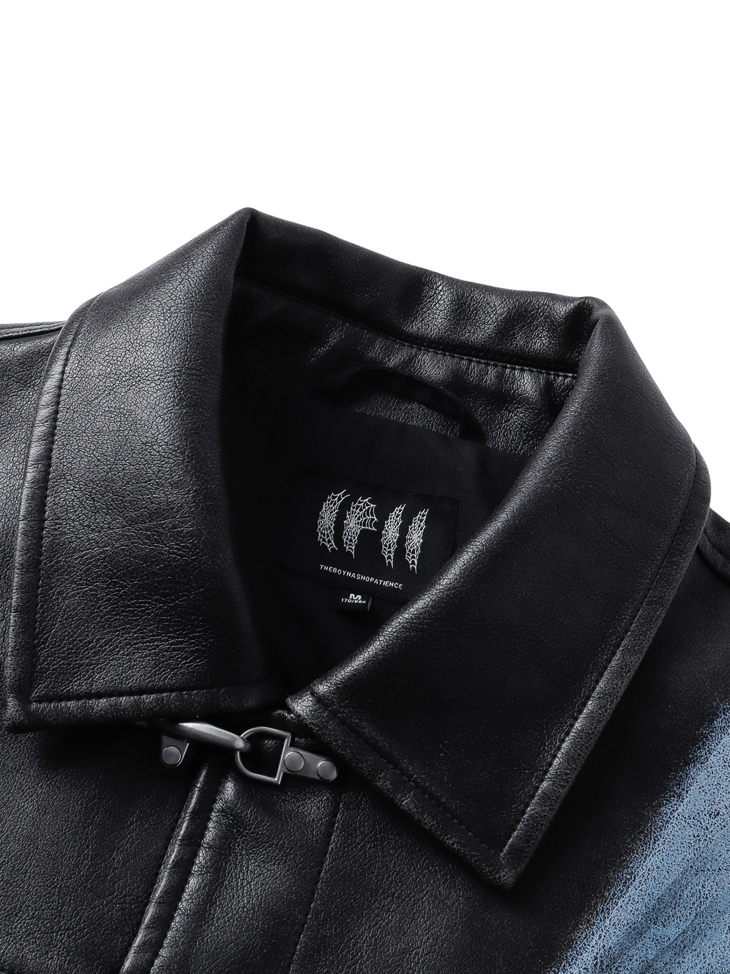 LUMINOUS DAWN KNIGHT&PEGASUS PRINTED LEATHER JACKET