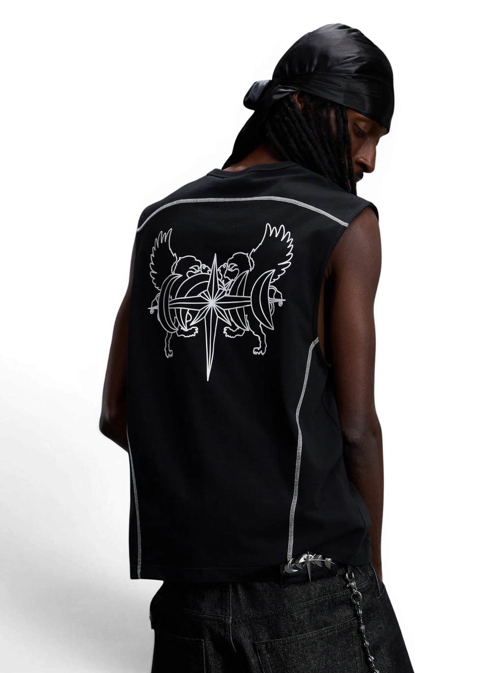 TBHNP Luminous Dawn double-headed eagle sleeveless cotton tee — men's streetwear tank top