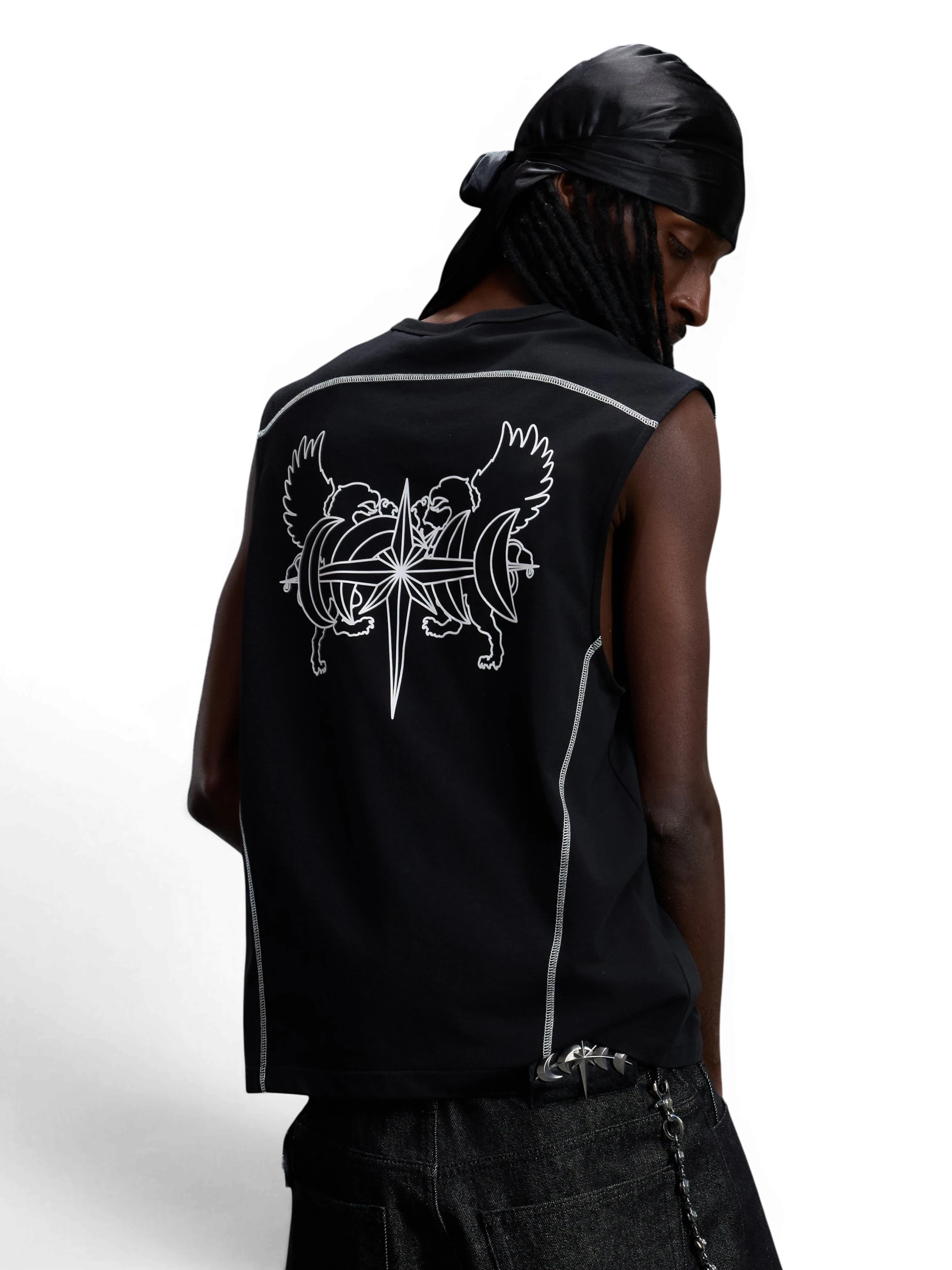 TBHNP Luminous Dawn double-headed eagle sleeveless cotton tee — men's streetwear tank top