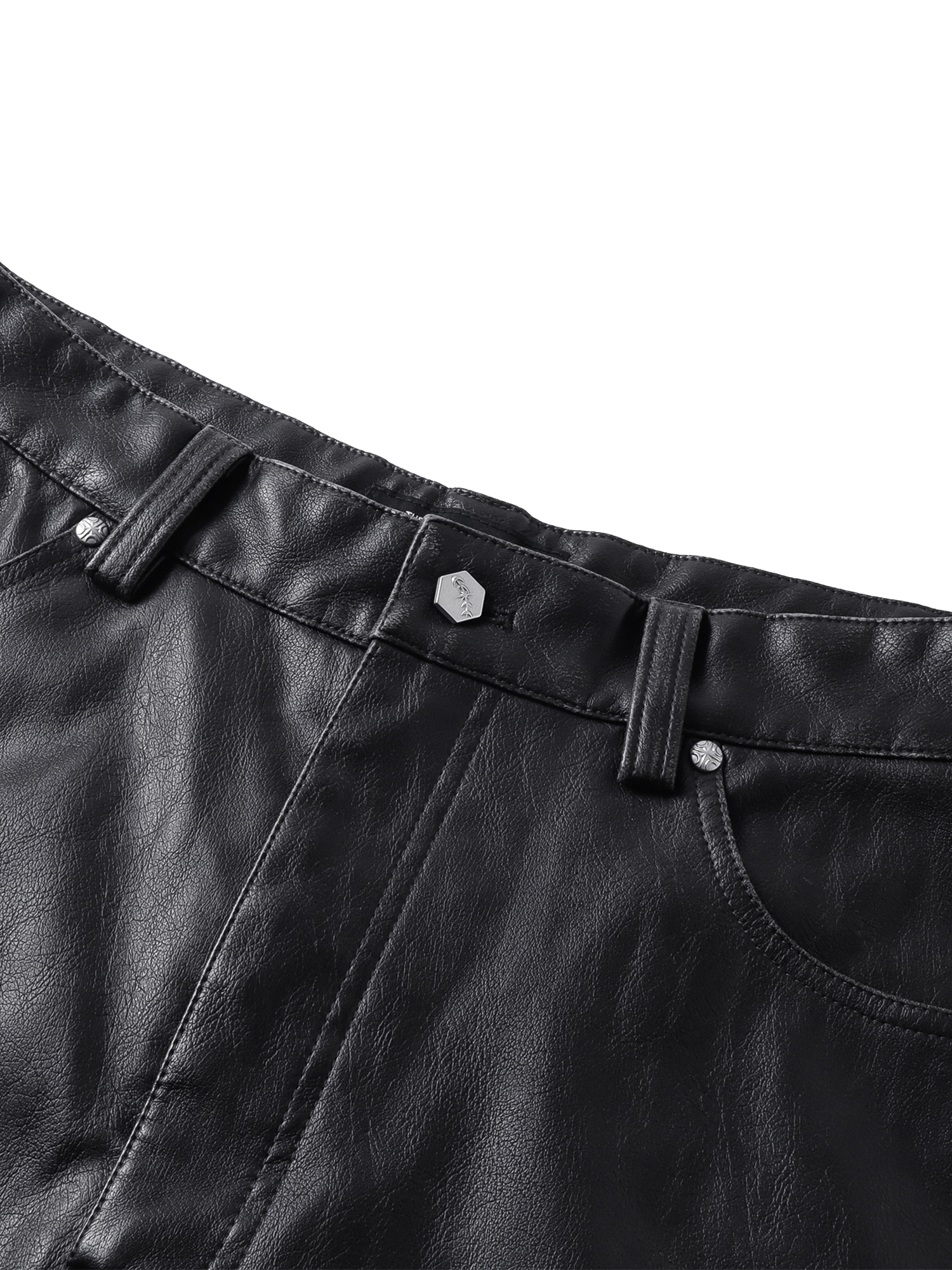 LUMINOUS DAWN KNIGHT&PEGASUS PRINTED LEATHER PANTS