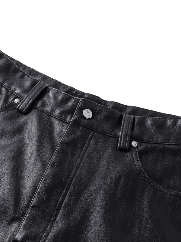 LUMINOUS DAWN KNIGHT&PEGASUS PRINTED LEATHER PANTS