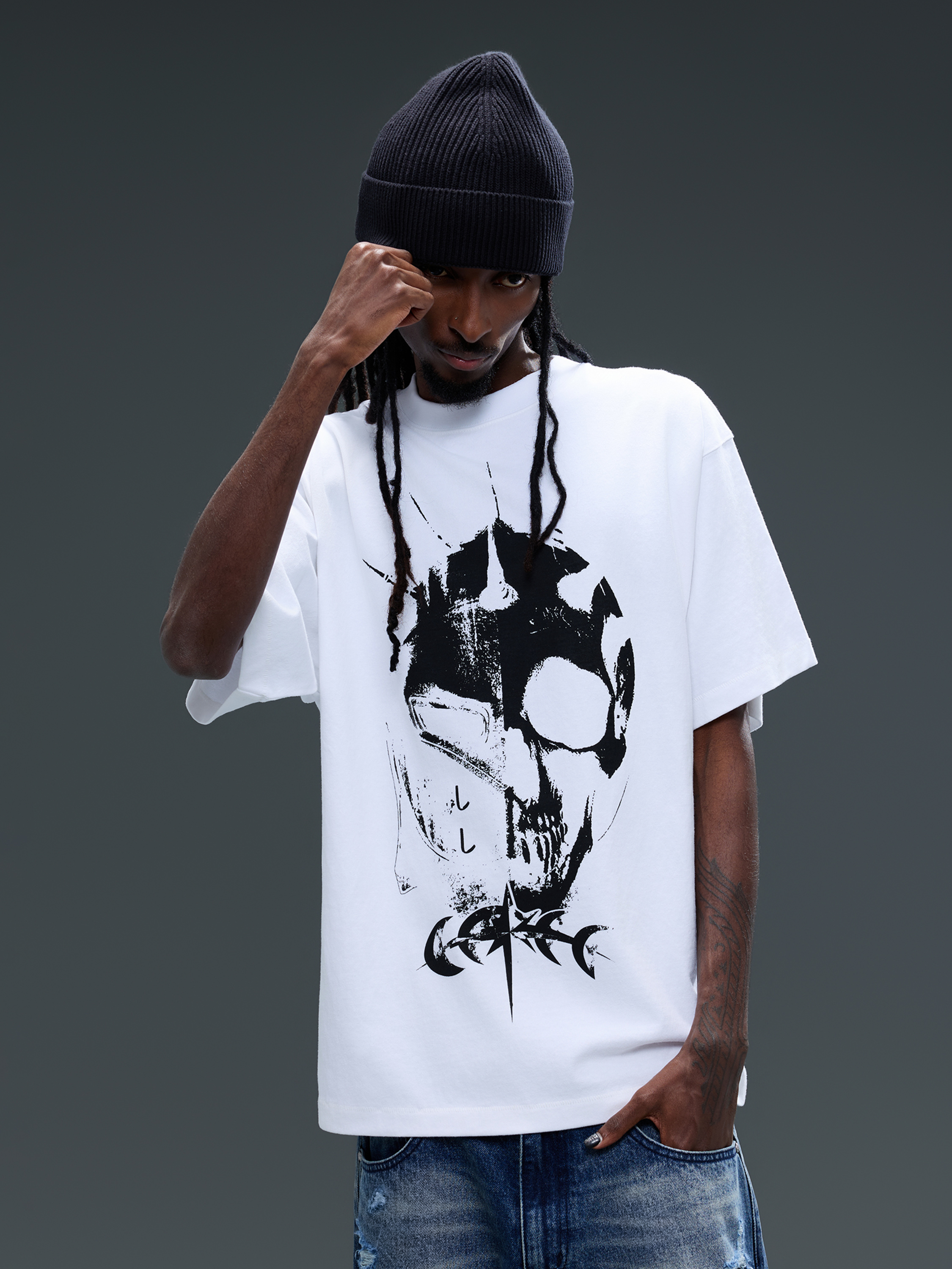LUMINOUS DAWN GHOST&KNIGHT DISTRESSED S/S TEE