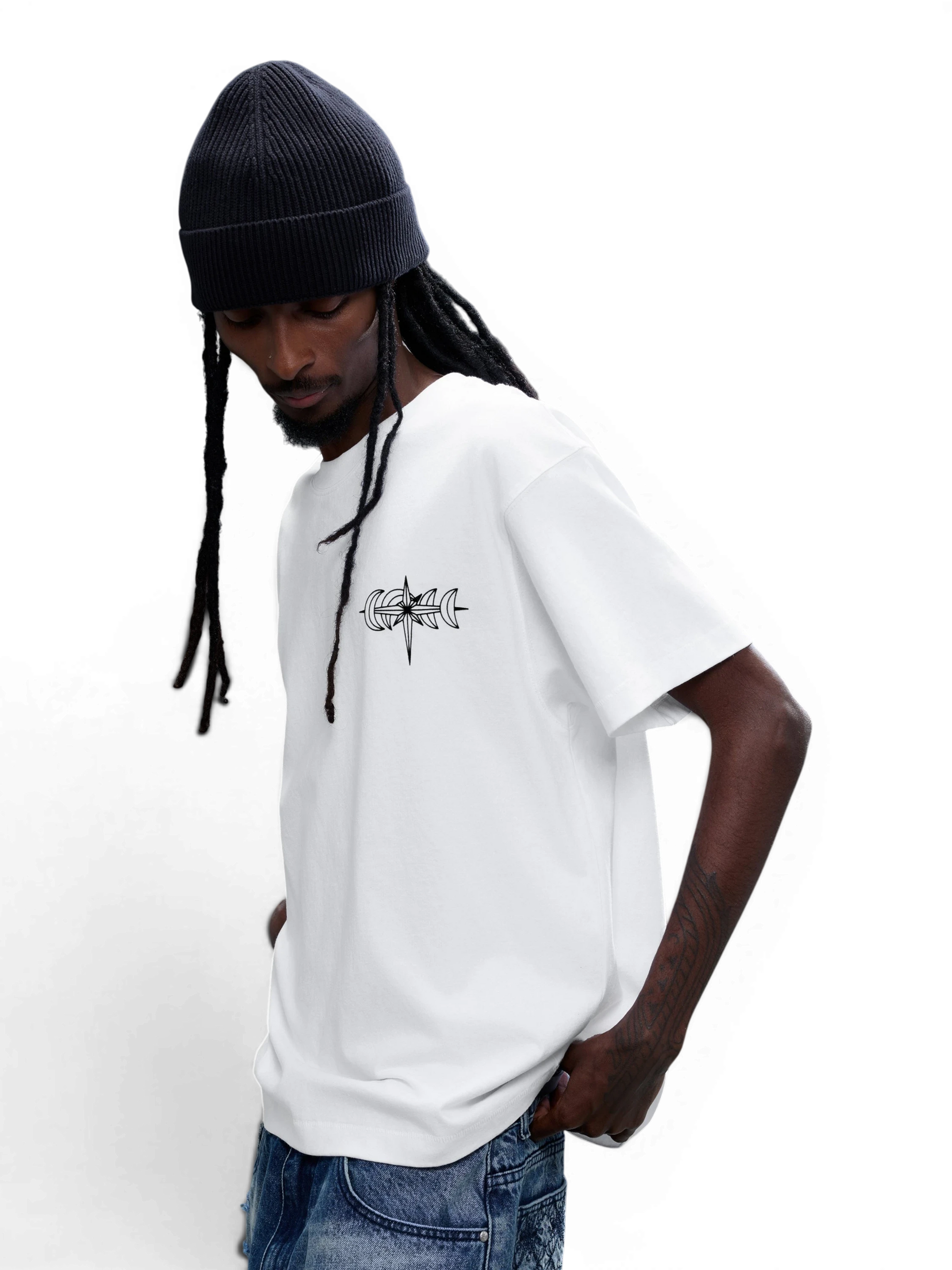 TBHNP Luminous Dawn specter flocked logo cotton t-shirt — men's streetwear graphic tee