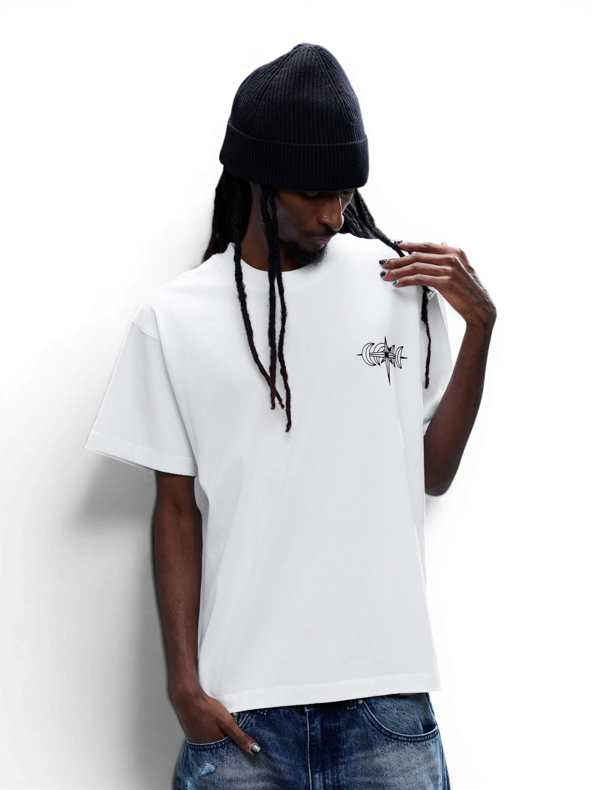 TBHNP Luminous Dawn specter flocked logo cotton t-shirt — men's streetwear graphic tee