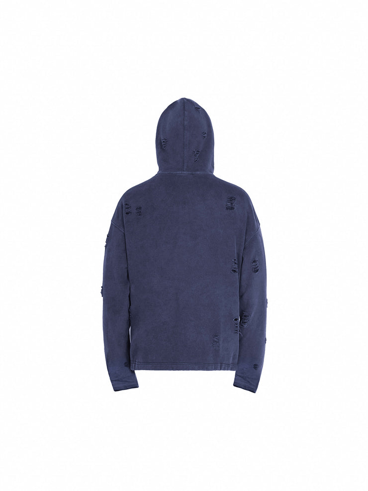 COBWEB PATCH WASHED HOODIE