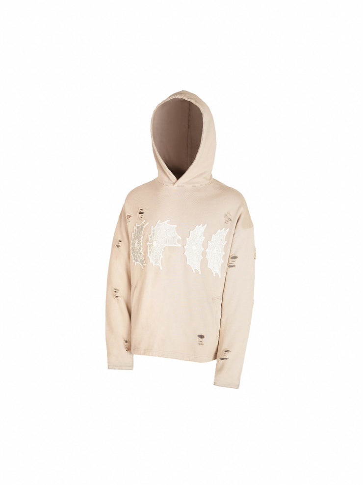 COBWEB PATCH WASHED HOODIE