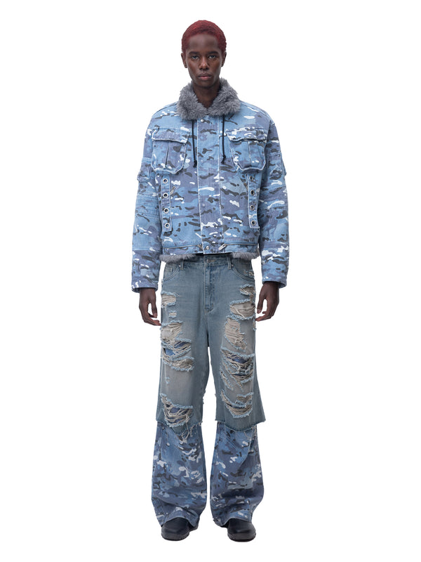 ECLIPSE OF THE BLOOD MOON BLUE CAMOUFLAGE JACKET