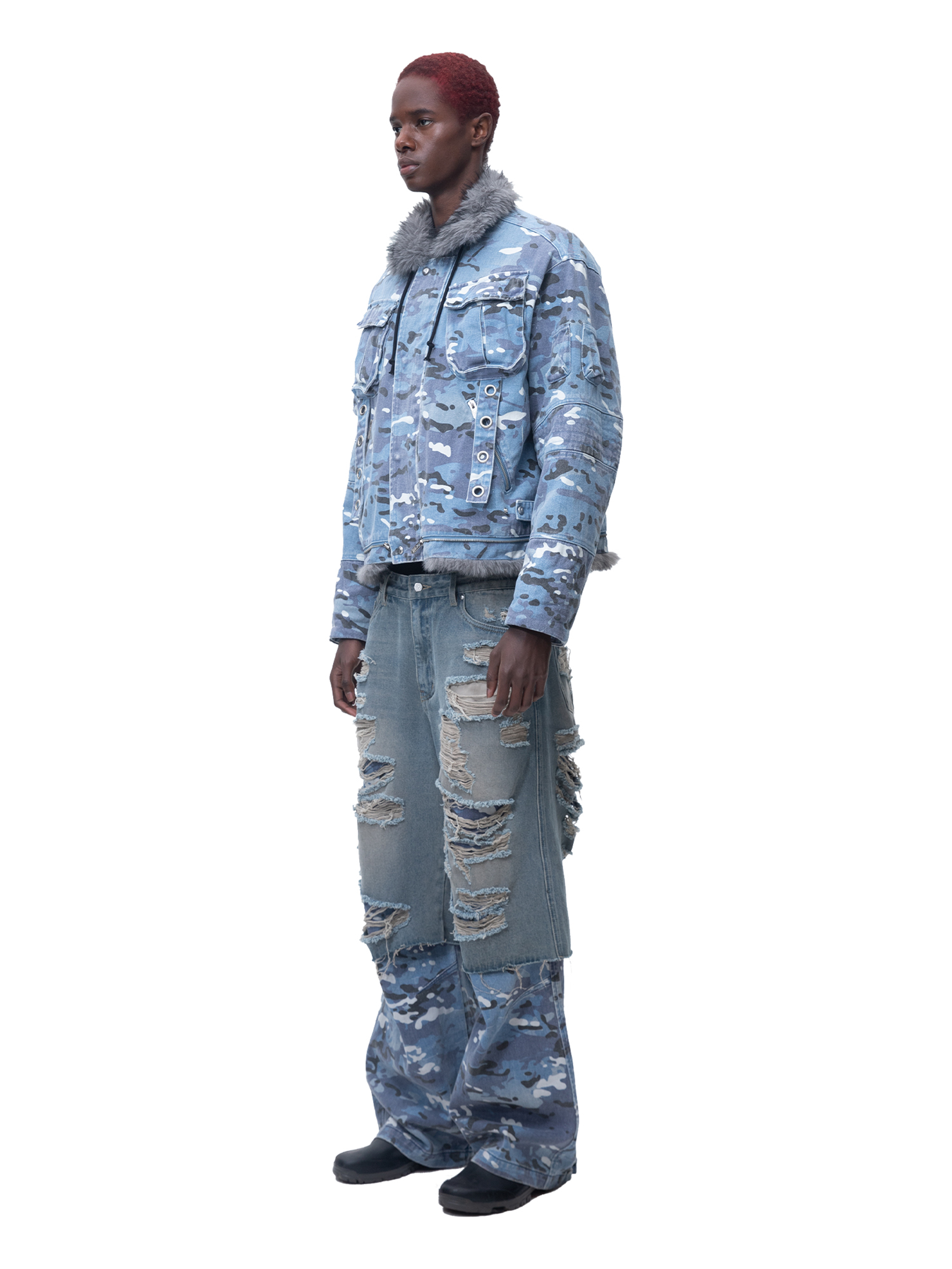 ECLIPSE OF THE BLOOD MOON BLUE CAMOUFLAGE JACKET