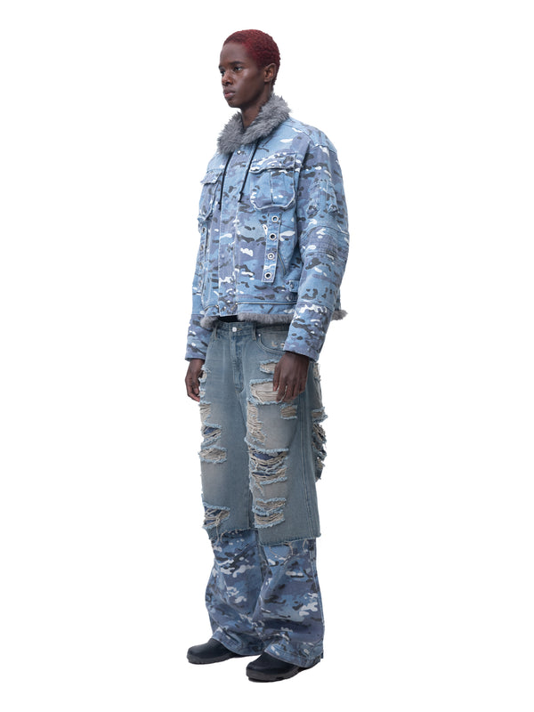 ECLIPSE OF THE BLOOD MOON BLUE CAMOUFLAGE JACKET